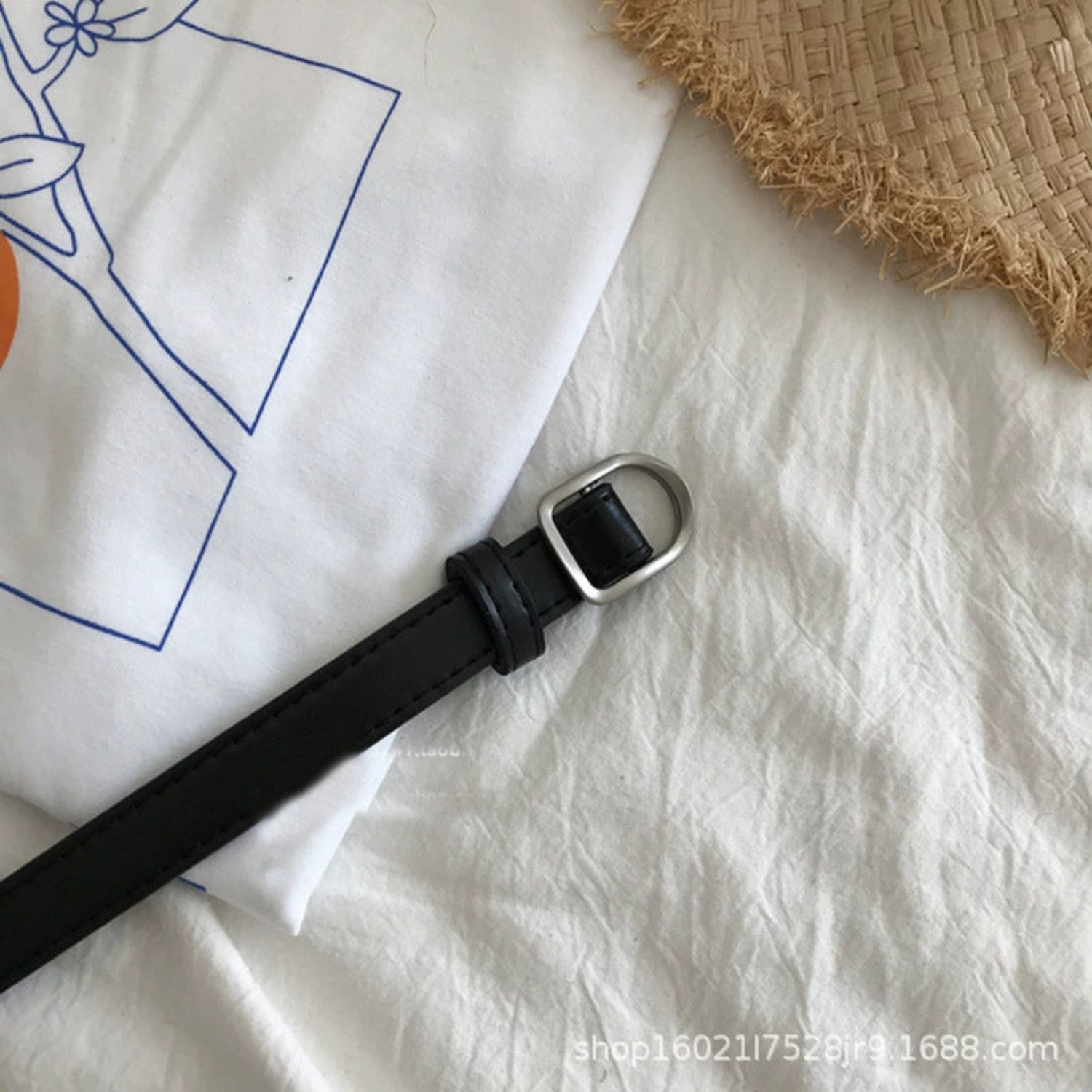 Minimalist Matte Silver D-Buckle Belt JLTHB0339
