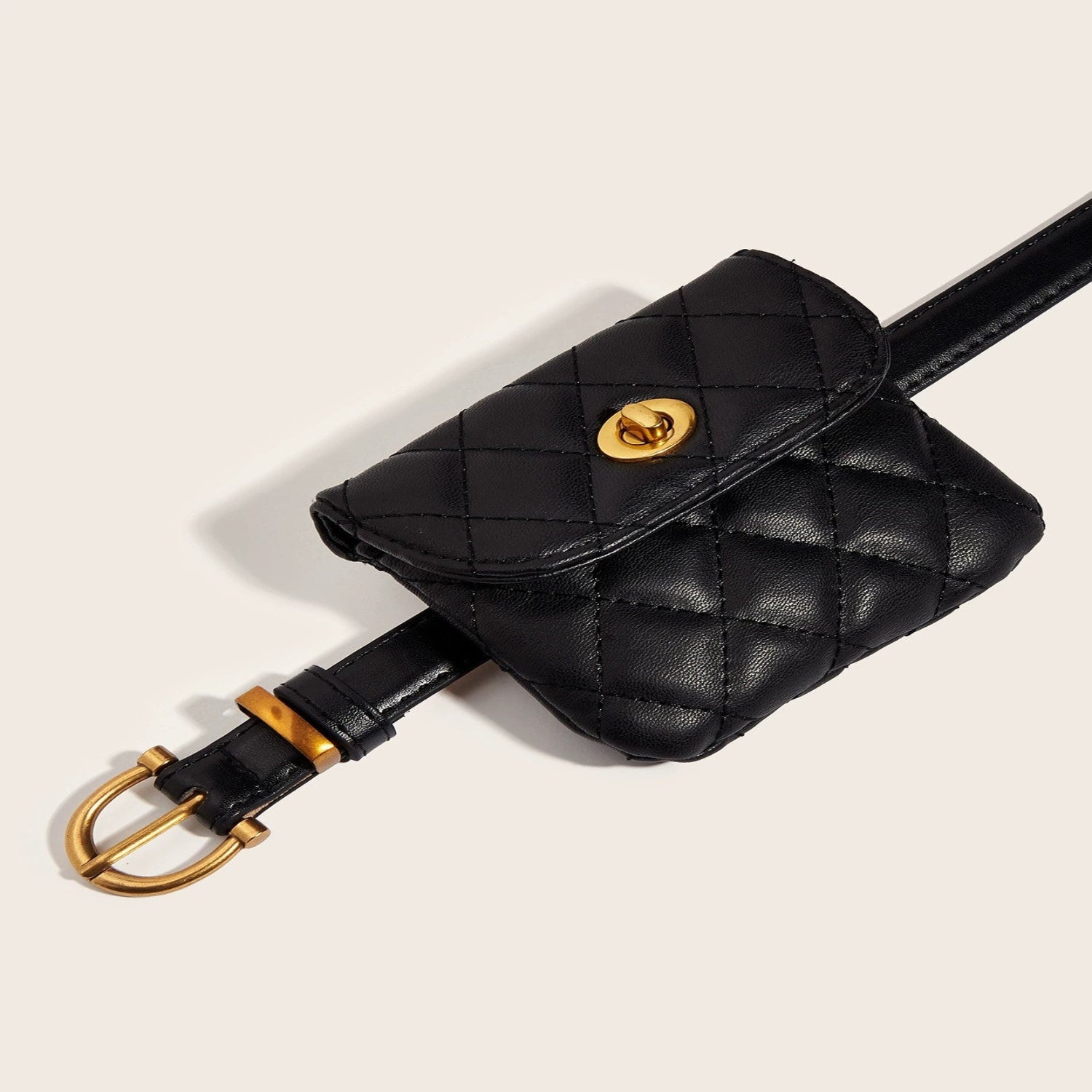 Quilted Mini Pouch Skinny Belt JLTHB0347