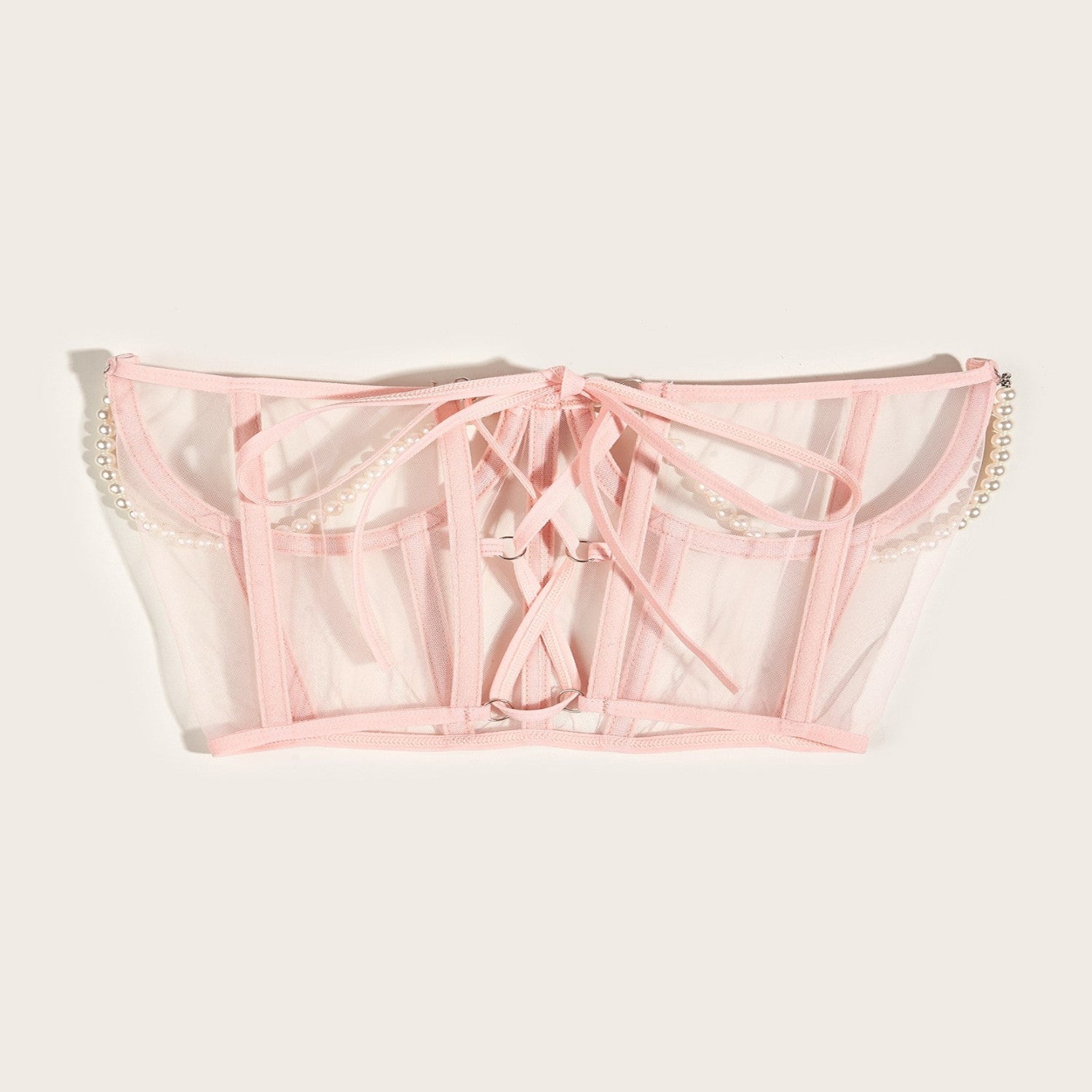 Pearl Draped Pink Corset Belt JLTHB0349