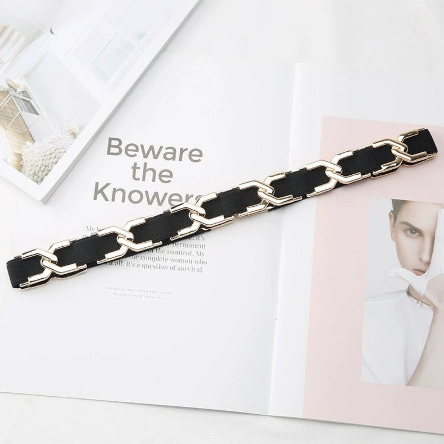 Gold Chain Linked Elastic Belt JLTHB0354