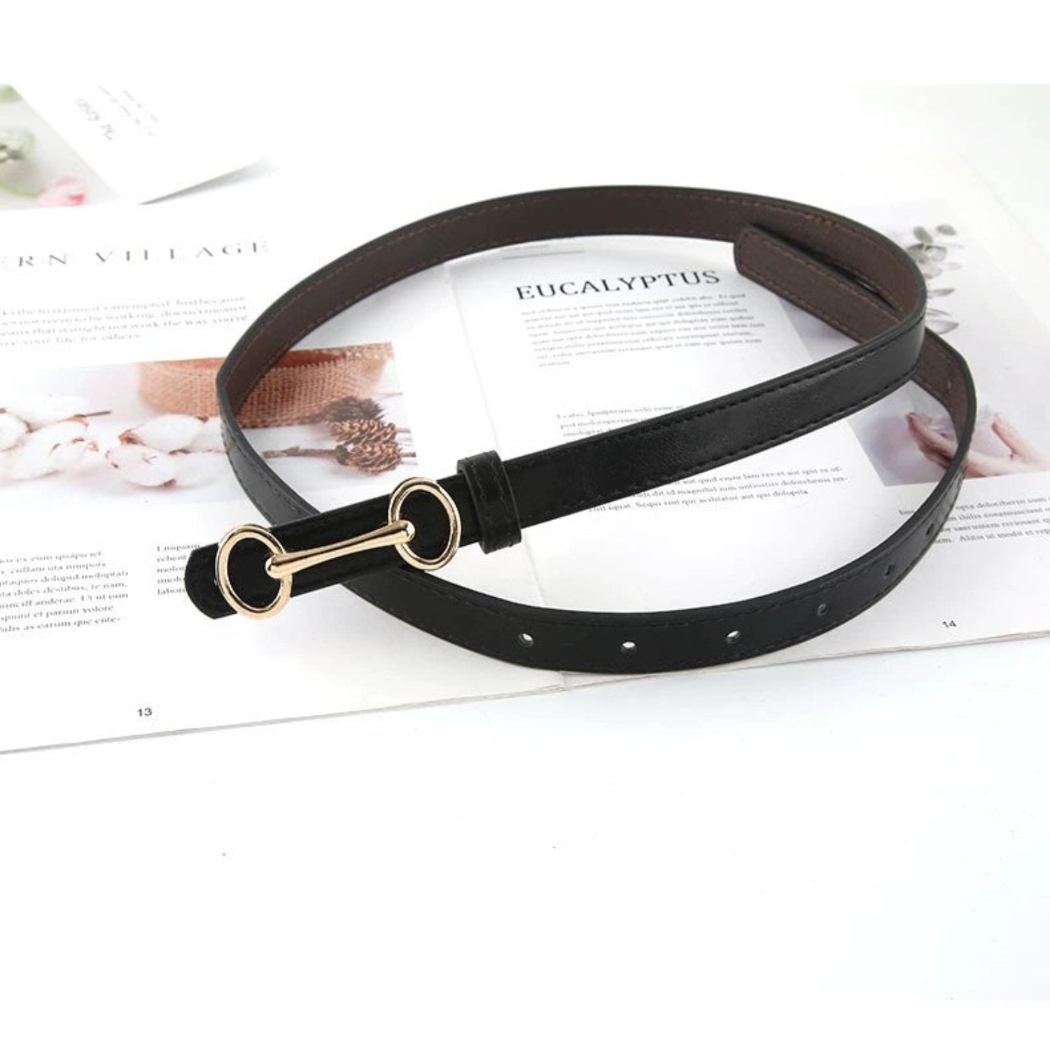 Gold Snaffle Bit Skinny Belt JLTHB0360