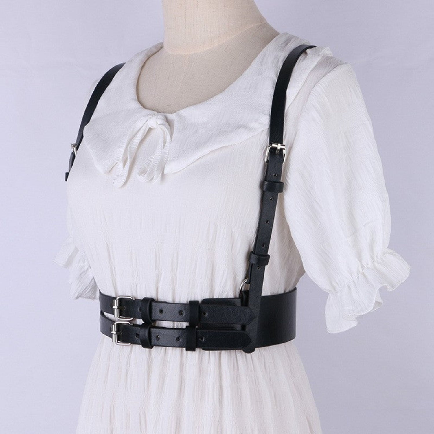 Wide Black Crocodile Embossed Belt JLTHB0384