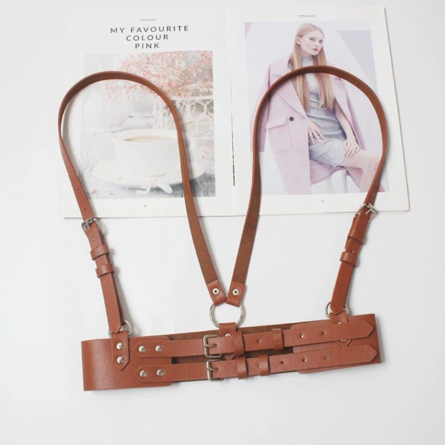 Wide Brown Crocodile Embossed Belt JLTHB0385
