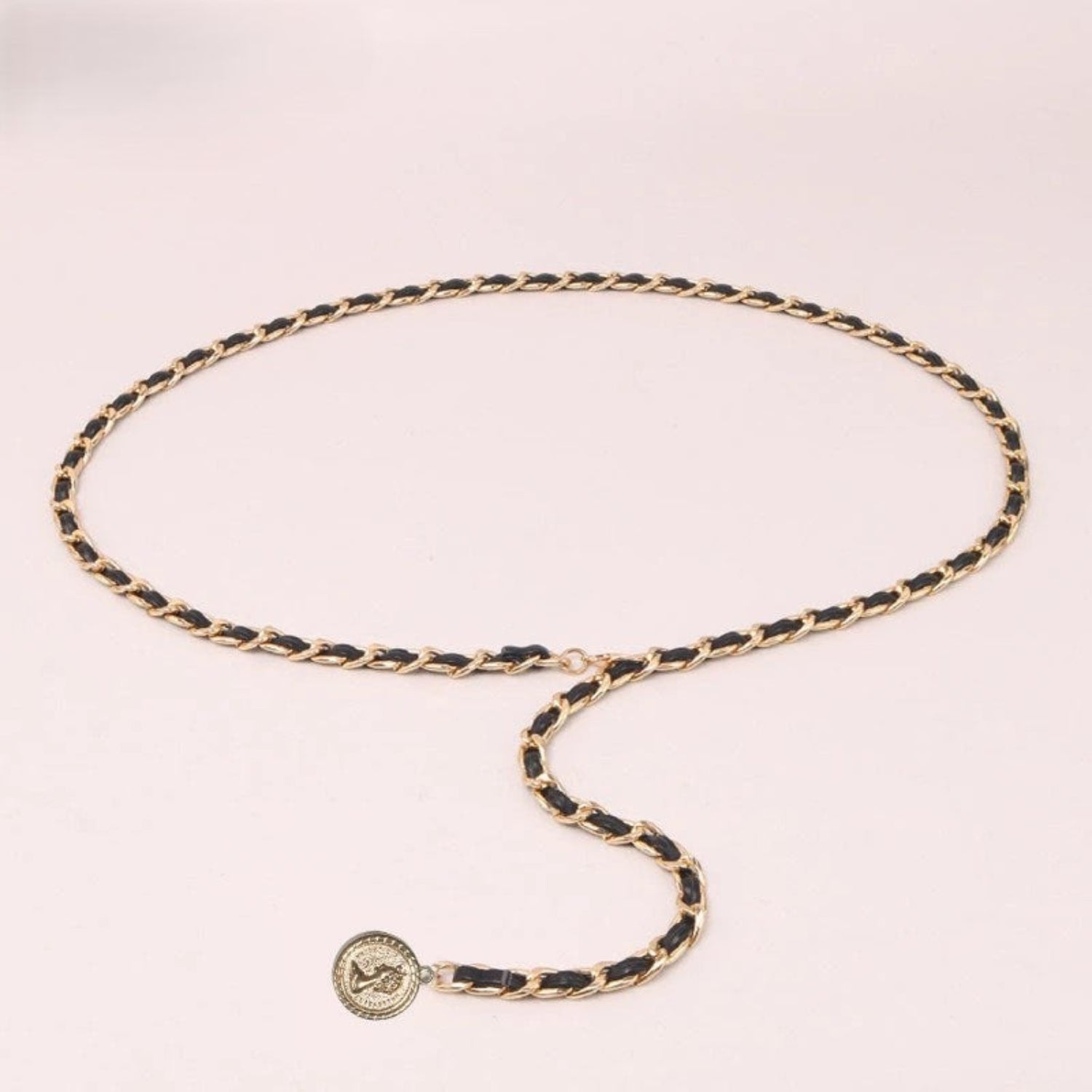 Gold Chain Woven Coin Belt JLTHB0387