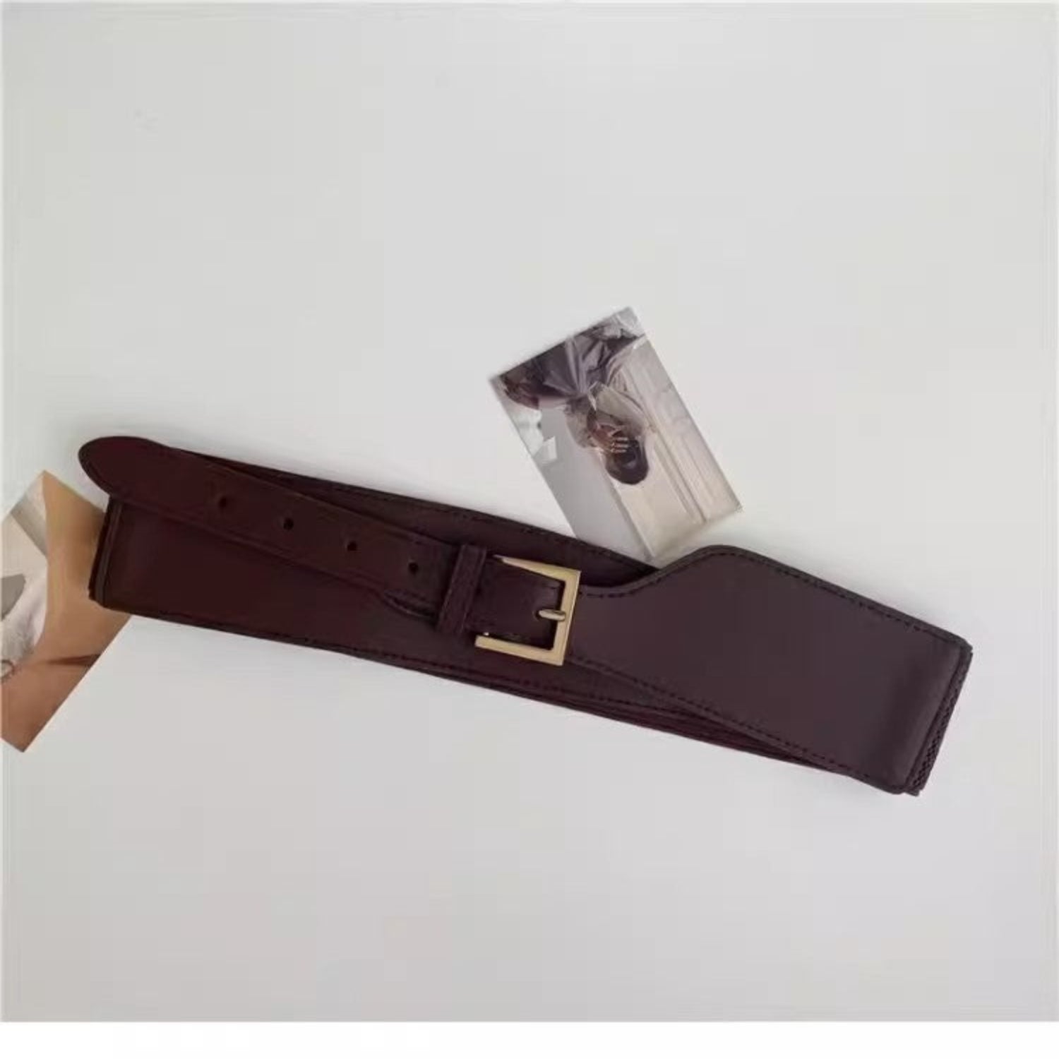 Wide Coffee Brown Leather Belt JLTHB0407