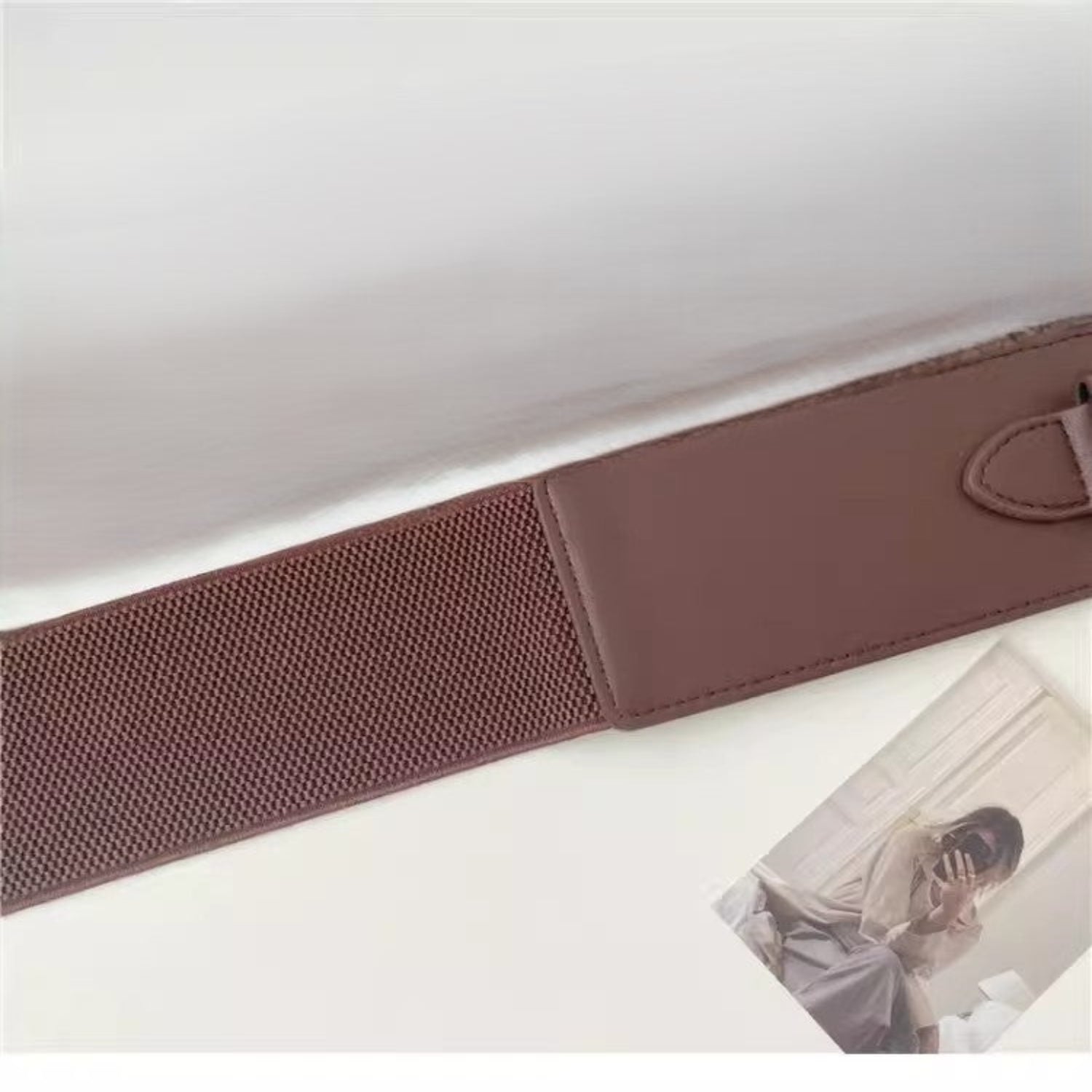 Wide Coffee Brown Leather Belt JLTHB0407