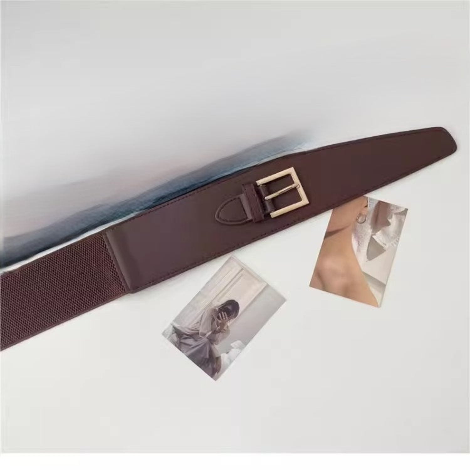 Wide Coffee Brown Leather Belt JLTHB0407