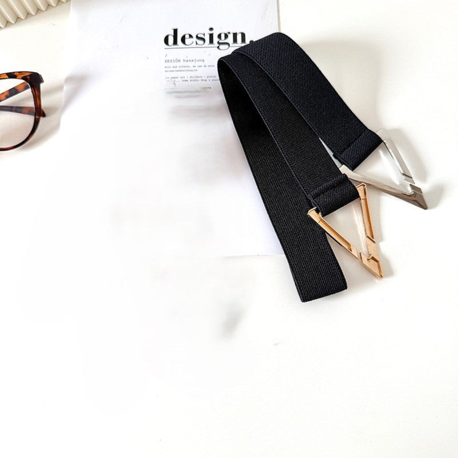 Black Elastic Triangle Buckle Belt JLTHB0412