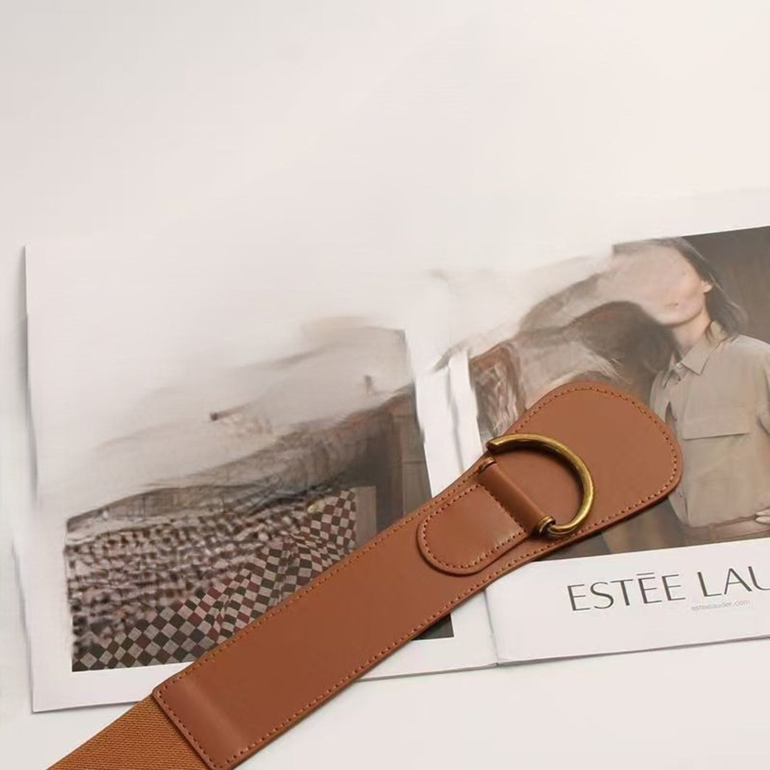 Tan Wide Elastic Corset Belt JLTHB0414