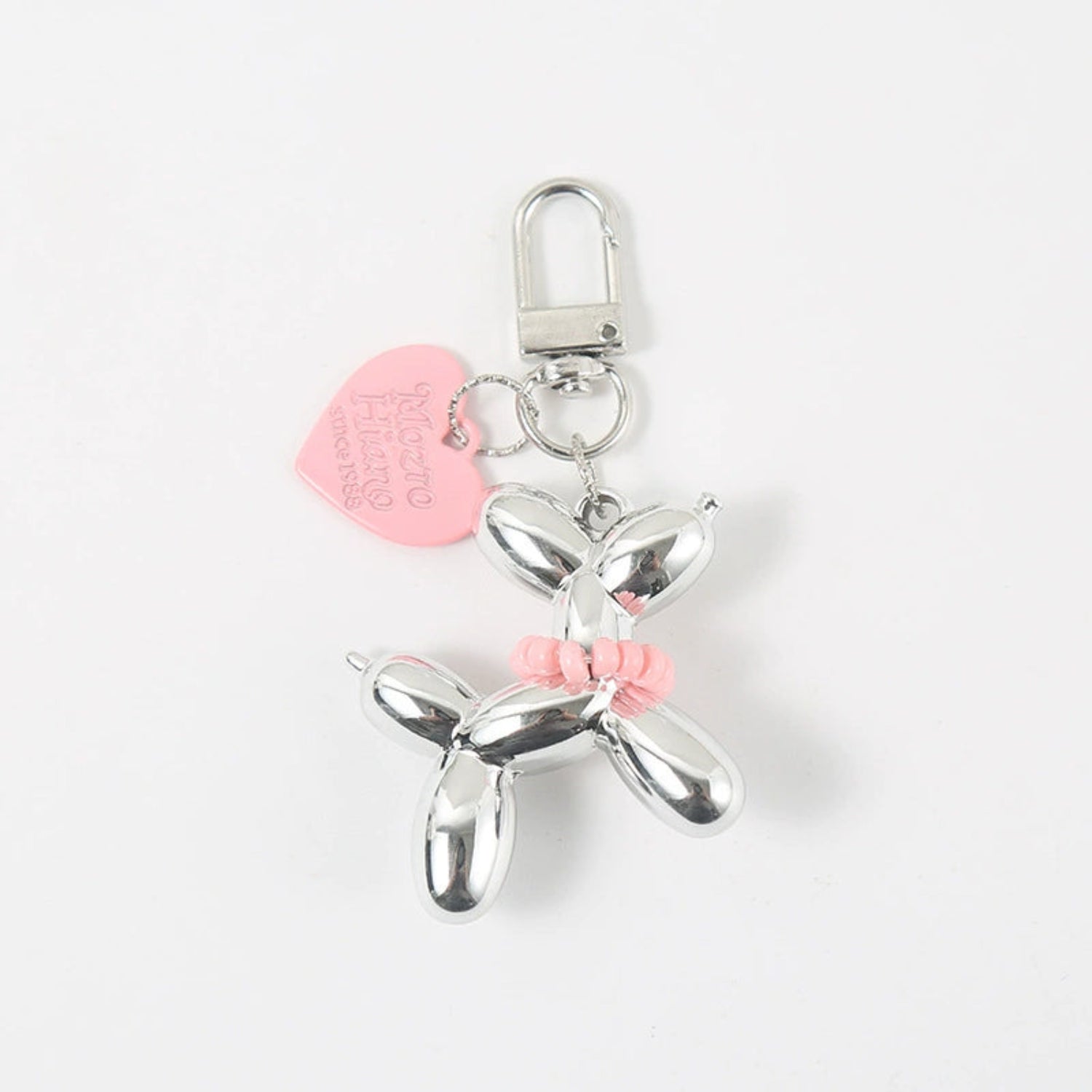 Silver Balloon Dog Heart Keychain JLTKC0001