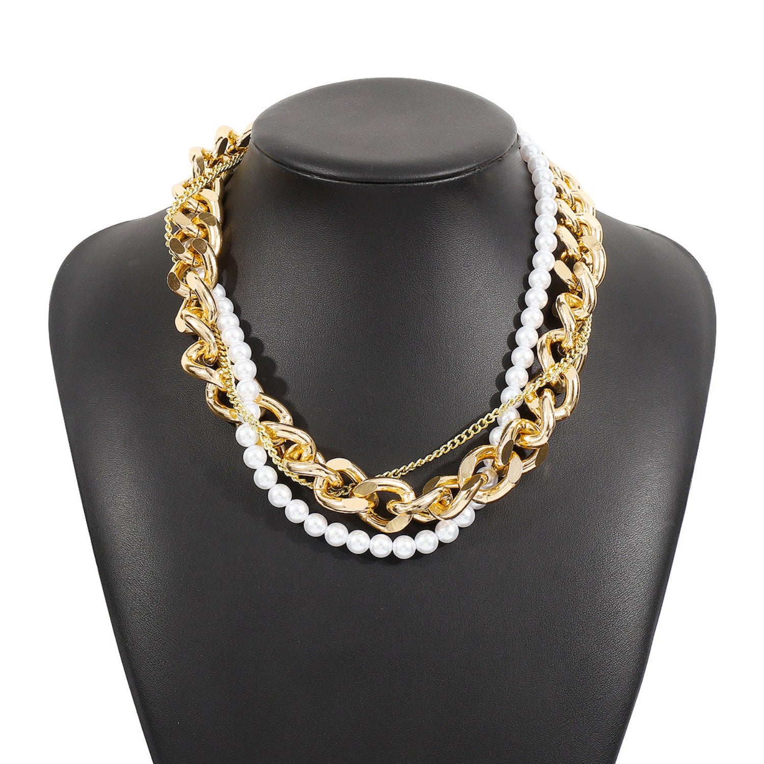 Chunky Pearl Gold Necklace JLTN0996