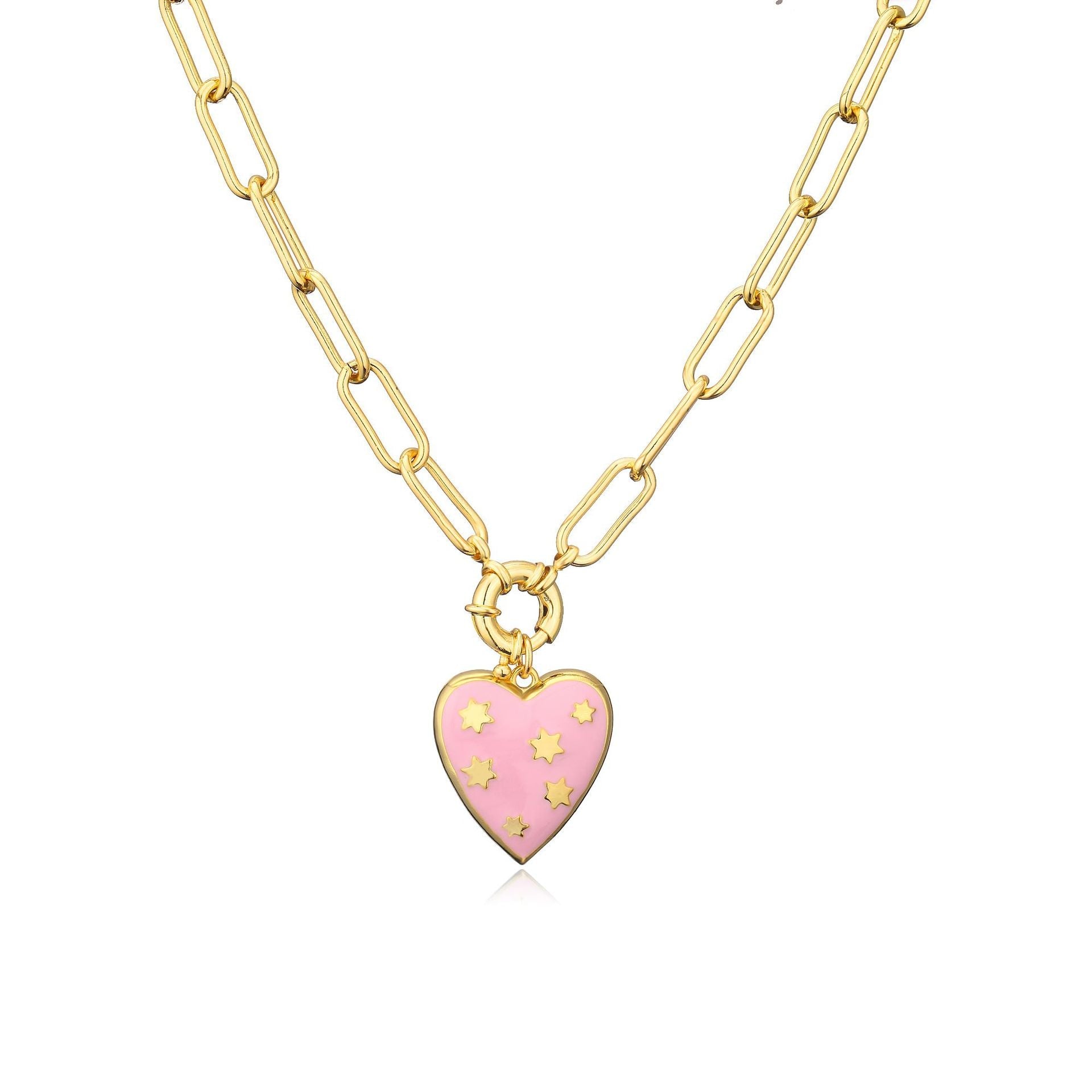 Just Lil Things Artifical Enamel Heart Necklace