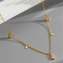 Pear Shaped Drop Nona Stone Adjustable Gold Necklace JLTN1246