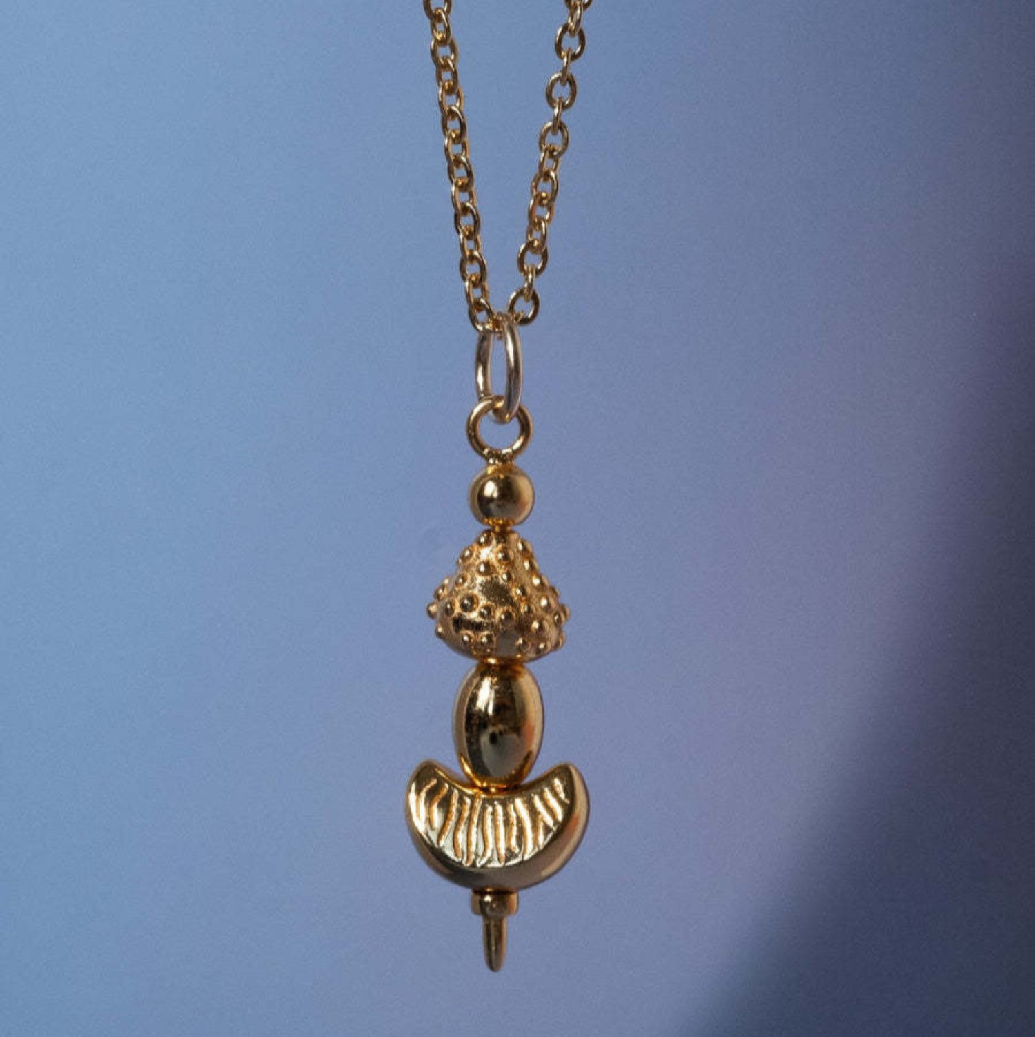 Artistic Fruit Charm Necklace with Modern Geometric Pendant JLTN1334