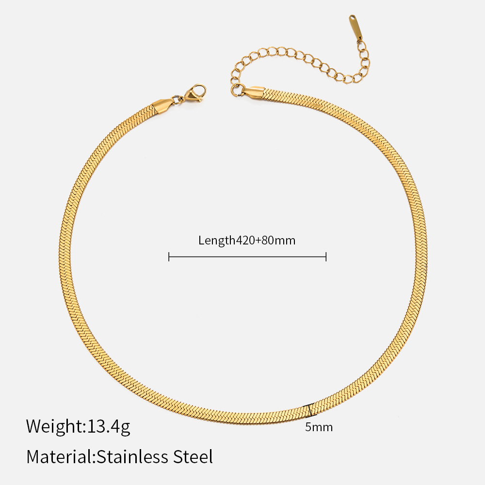 Sleek Herringbone Choker Chain Necklace JLTN1339