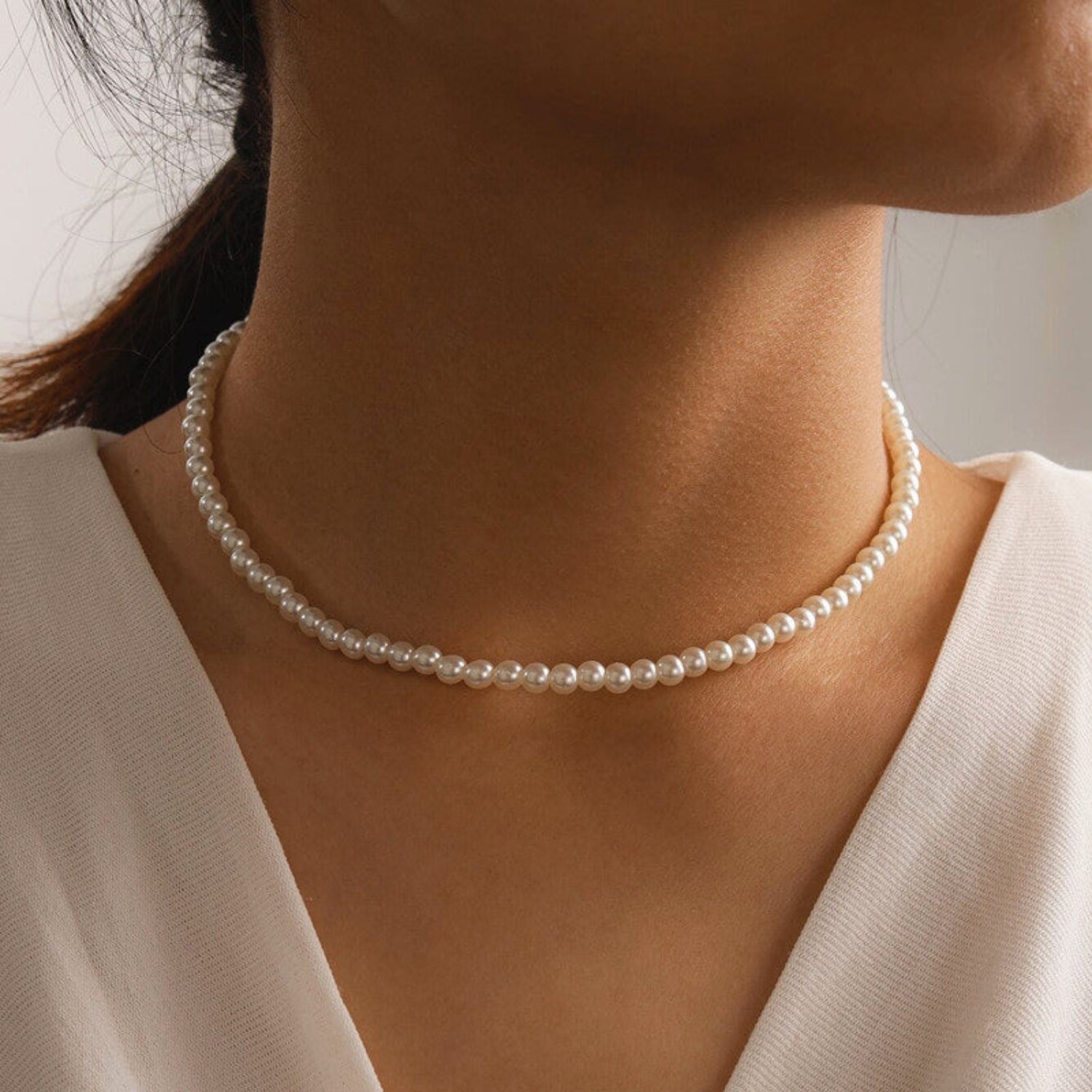 Delicate Pearl Choker Necklace JLTN1364