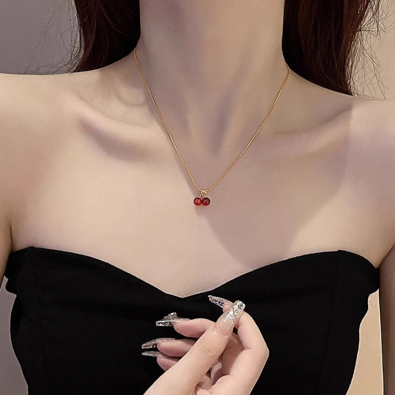 Trendy Cherry Pendant Necklace JLTN1369