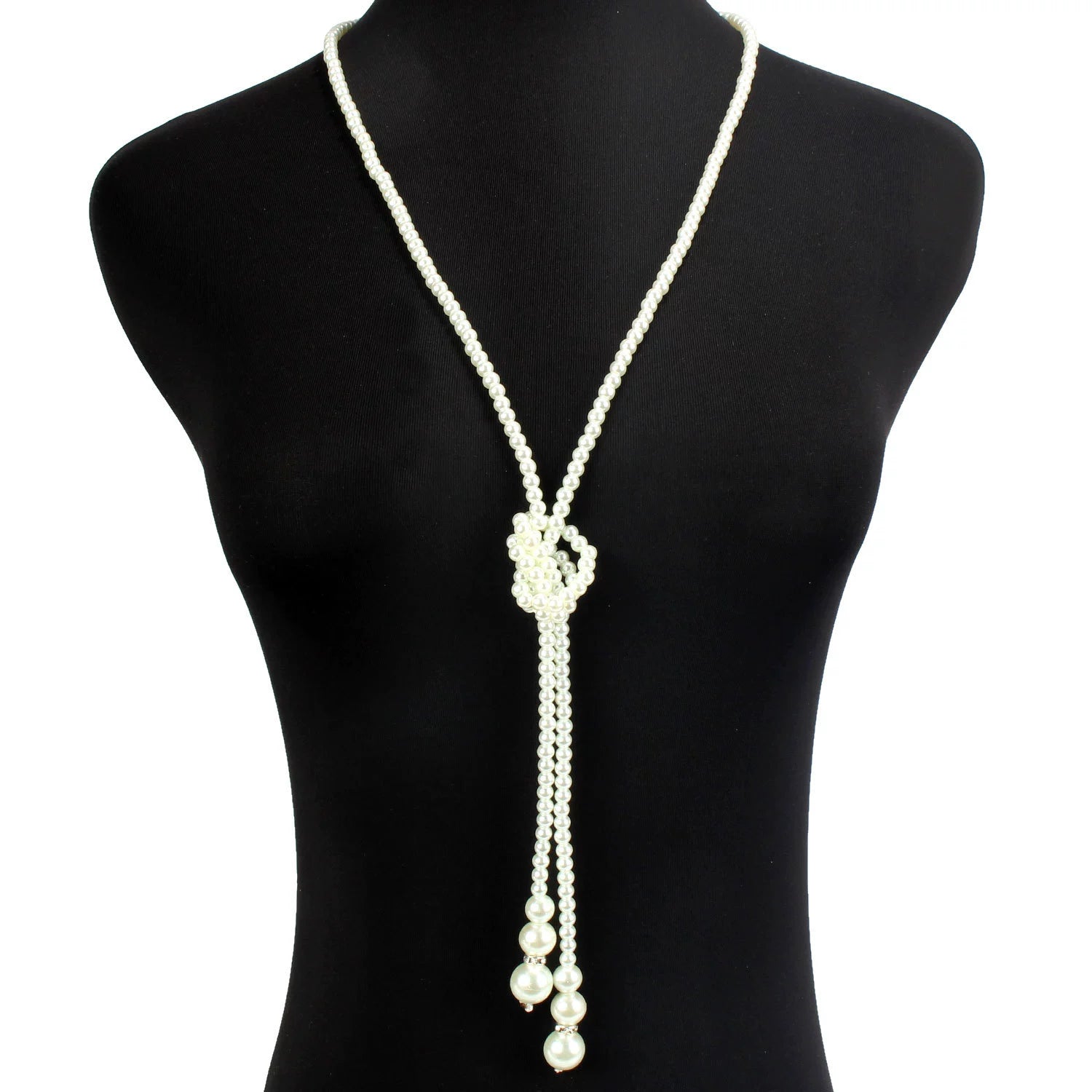 Long Knotted Pearl Lariat Necklace JLTN1705