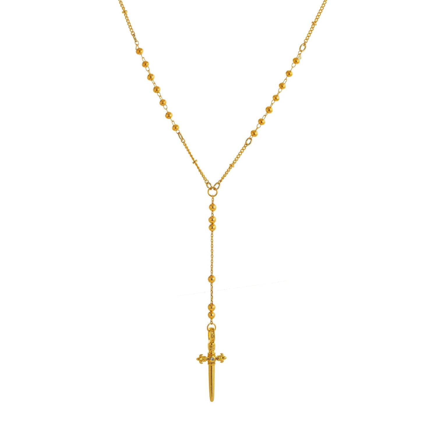 Beaded Y-Necklace with Dagger JLTN1709