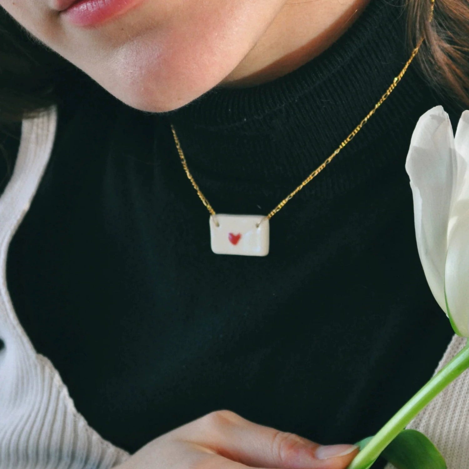 Heart Envelope Charm Necklace JLTN1714