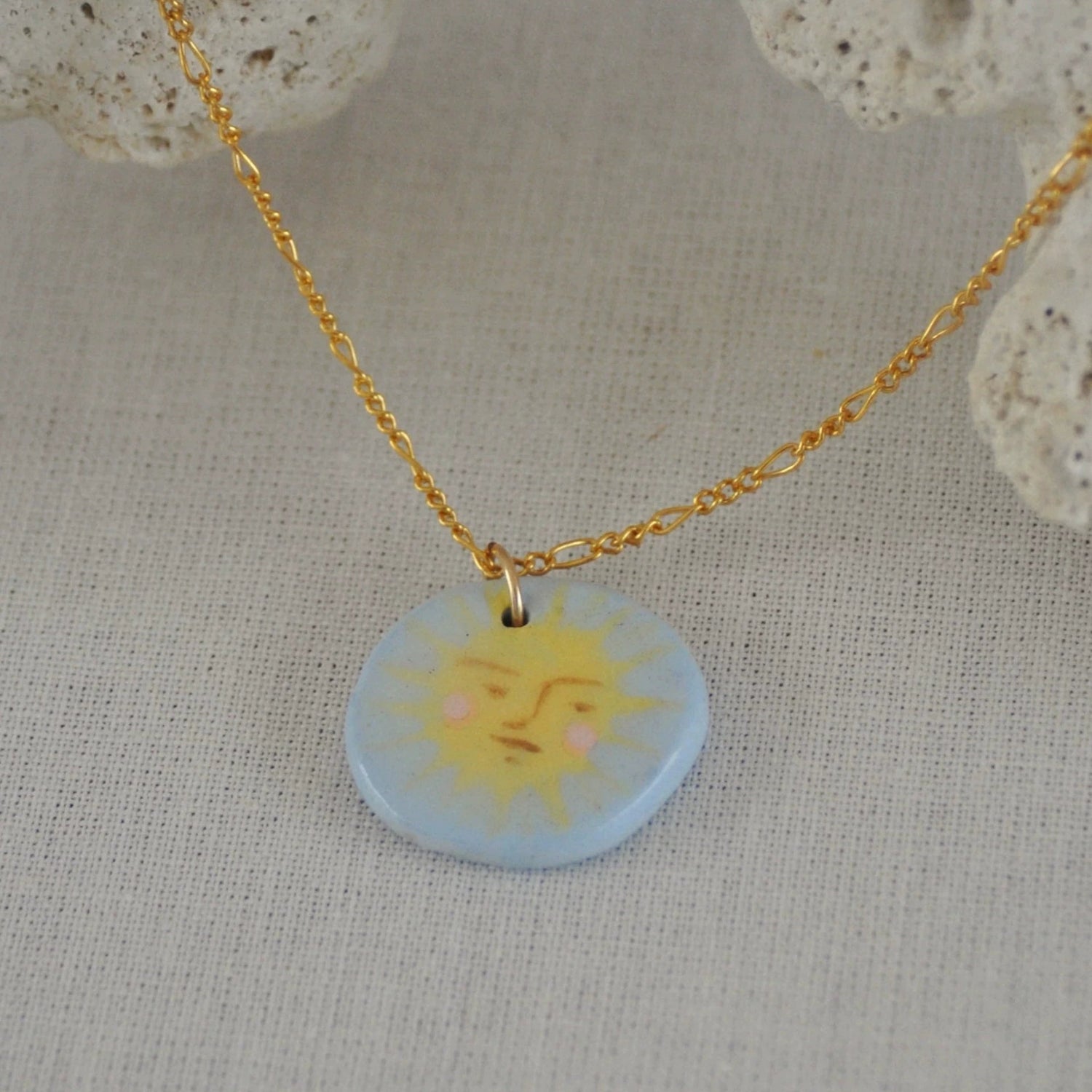 Ceramic Sun Pendant Necklace JLTN1715