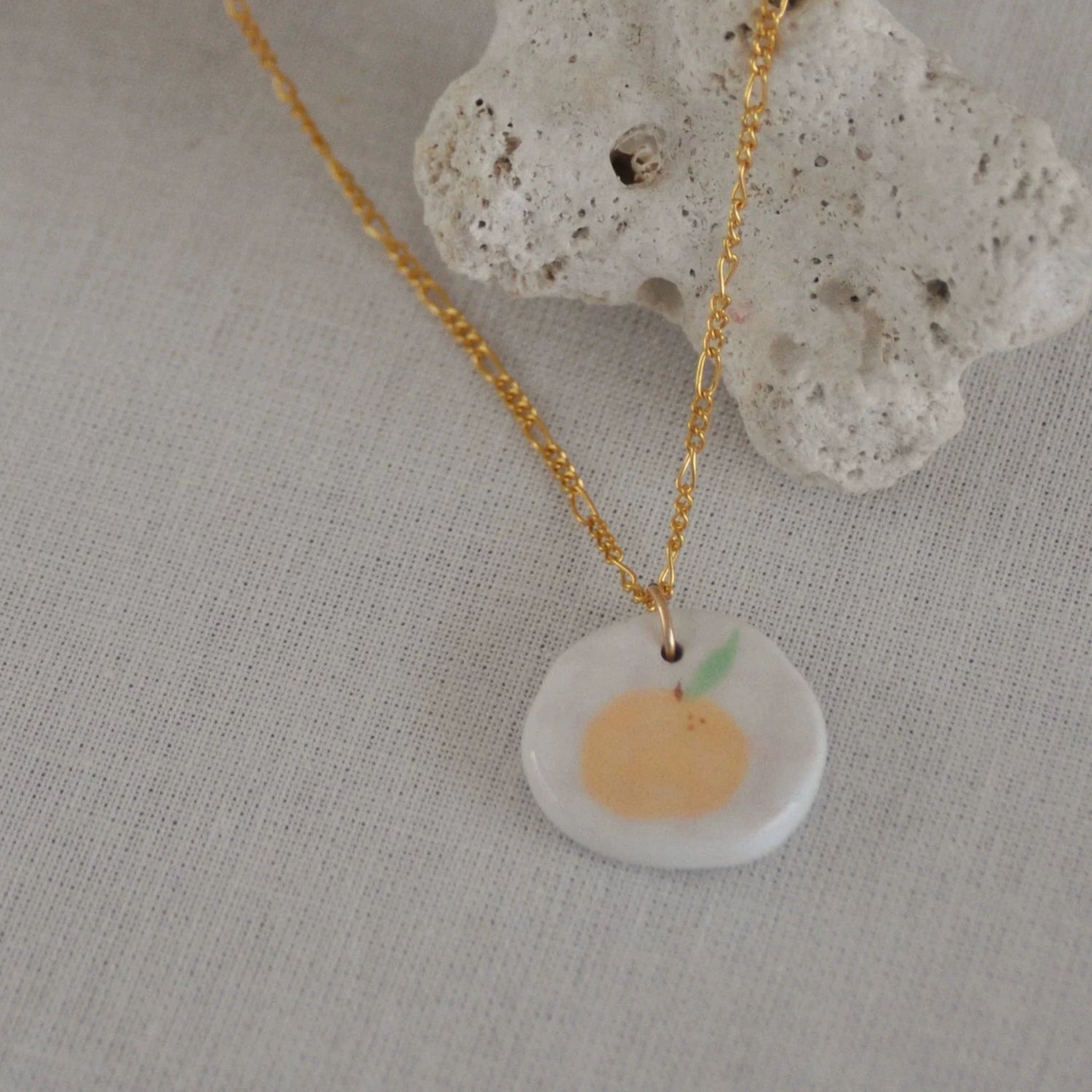Ceramic Orange Pendant Necklace JLTN1716