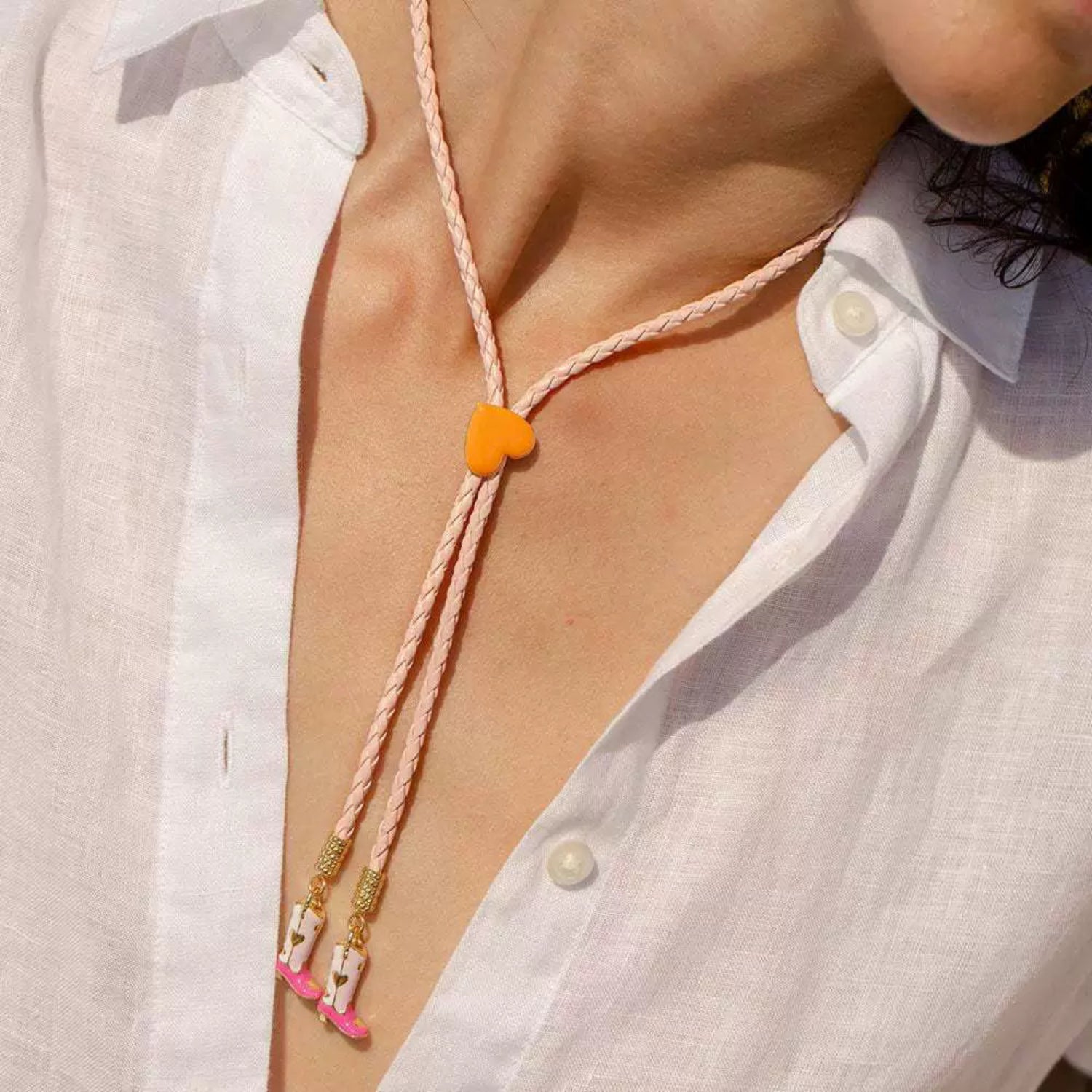 Balance boots Pink thread Necklace JLTN1719
