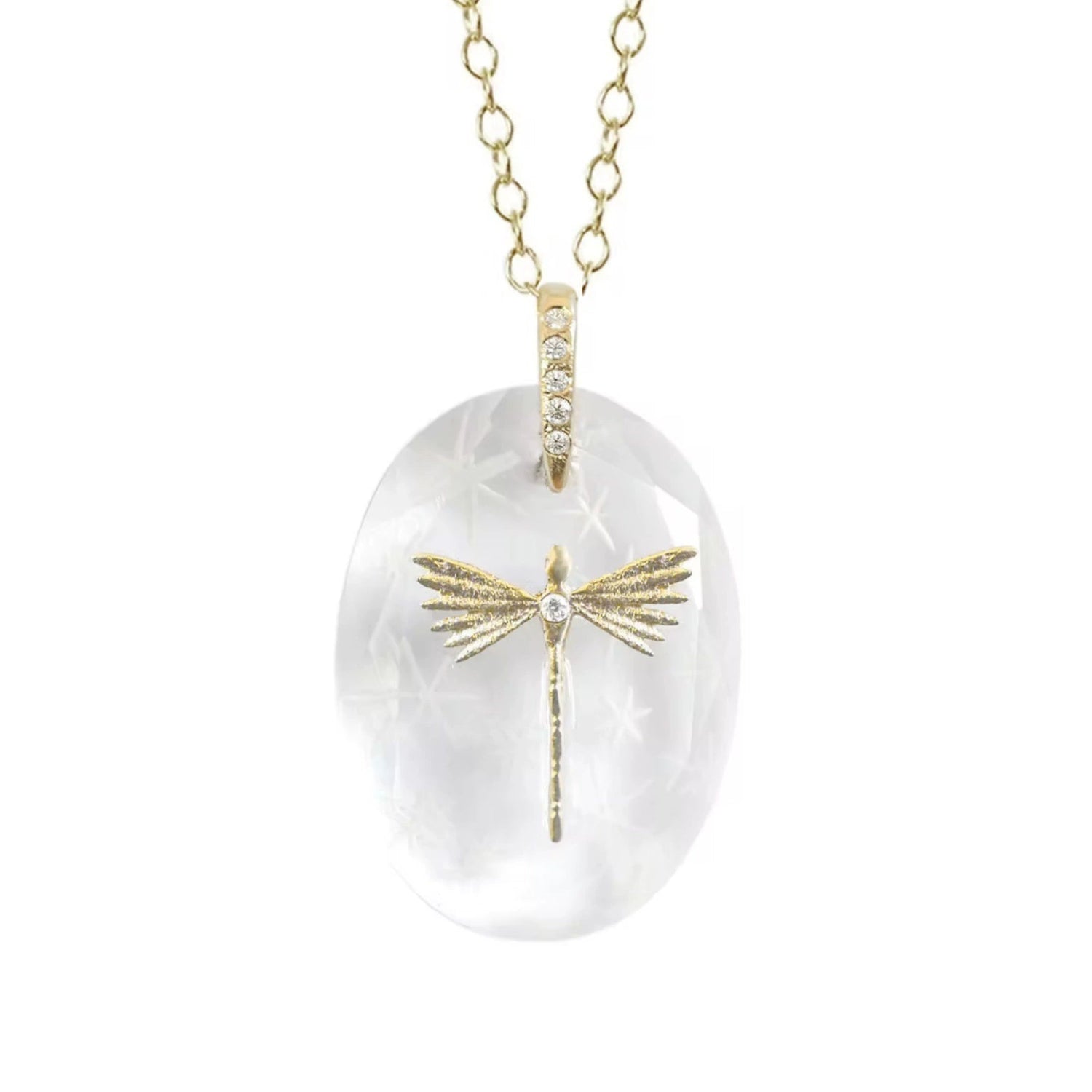 Golden Dragon Fly Pendent Necklace JLTN1720
