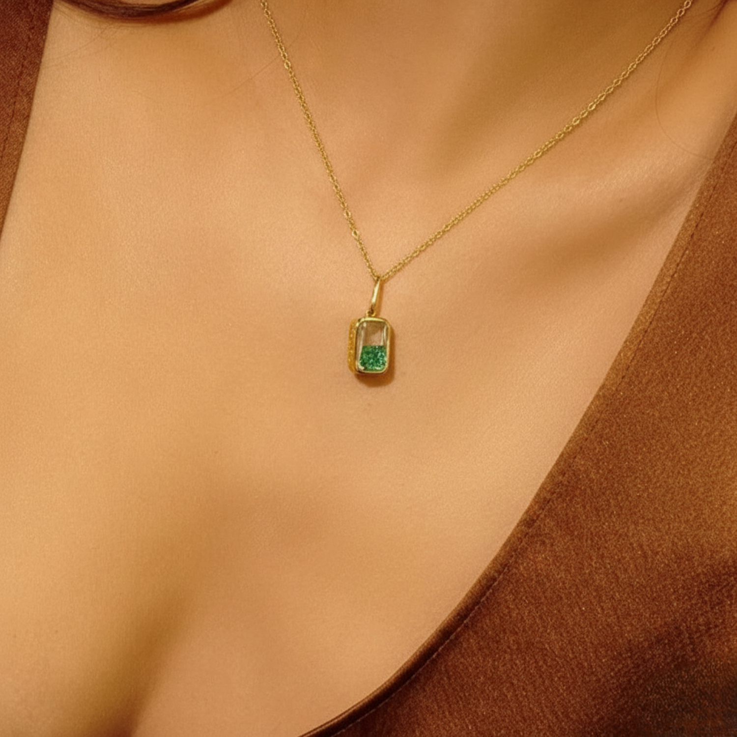 Green Gemstone Shaker Necklaces JLTN1723