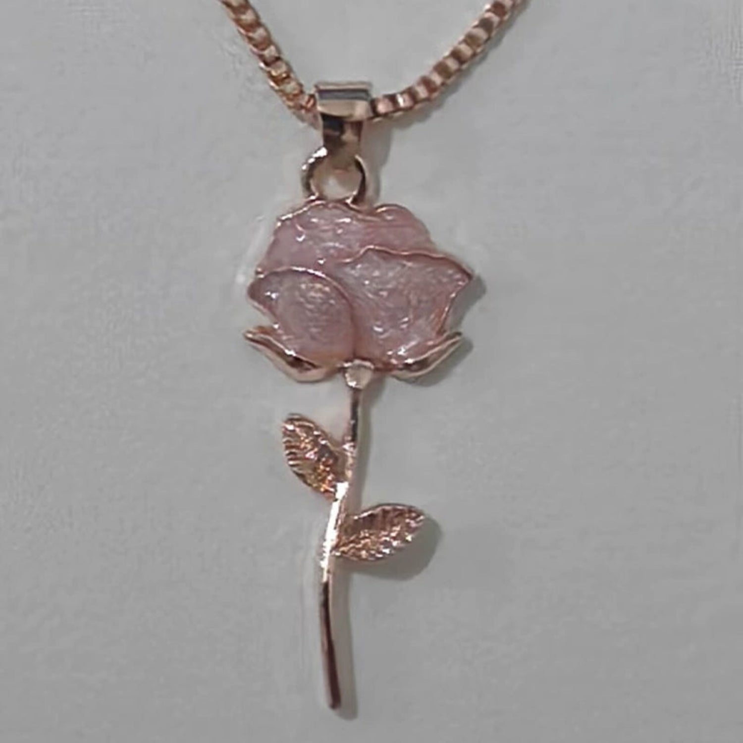 Rose Gold Pink Flower Necklace JLTN1729
