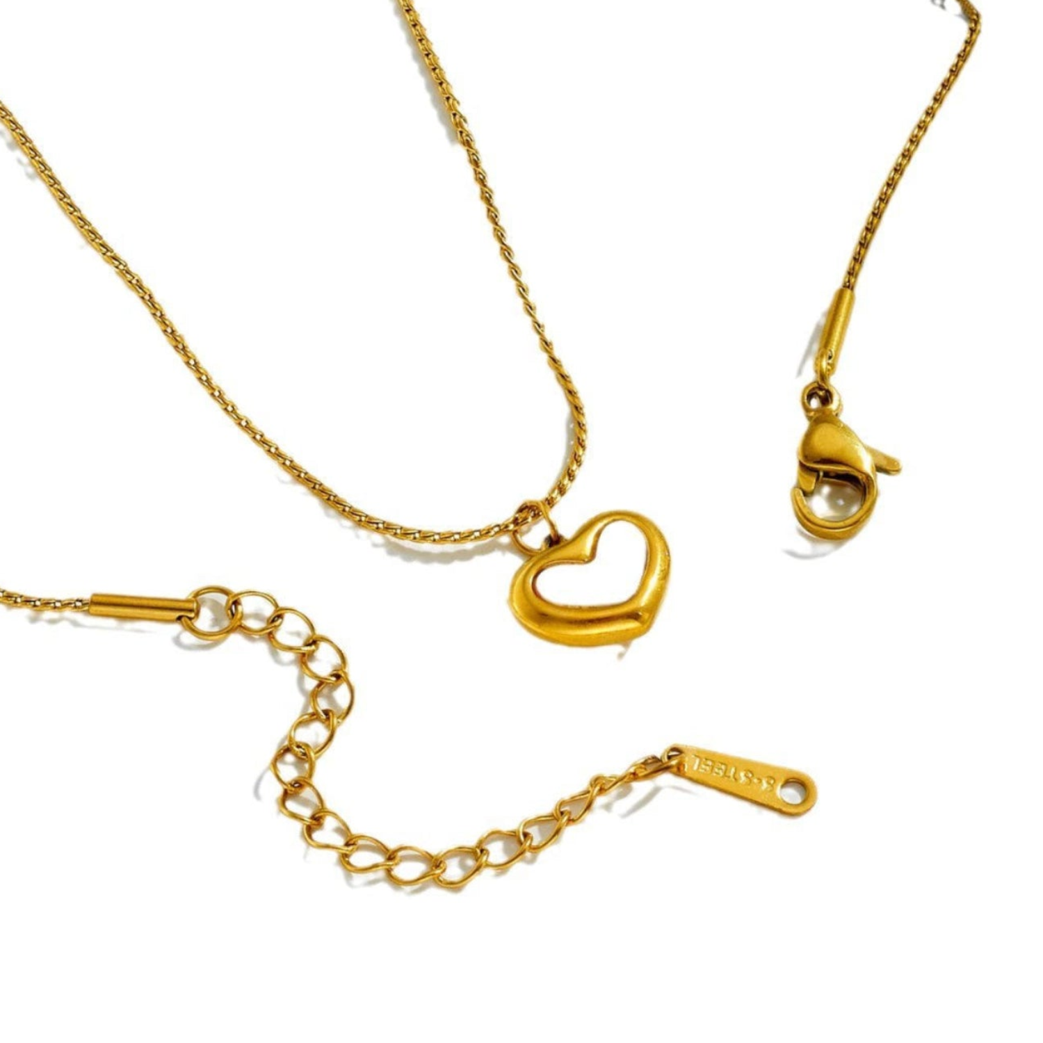 Gold Heart Shell Inlay Necklace JLTN1730