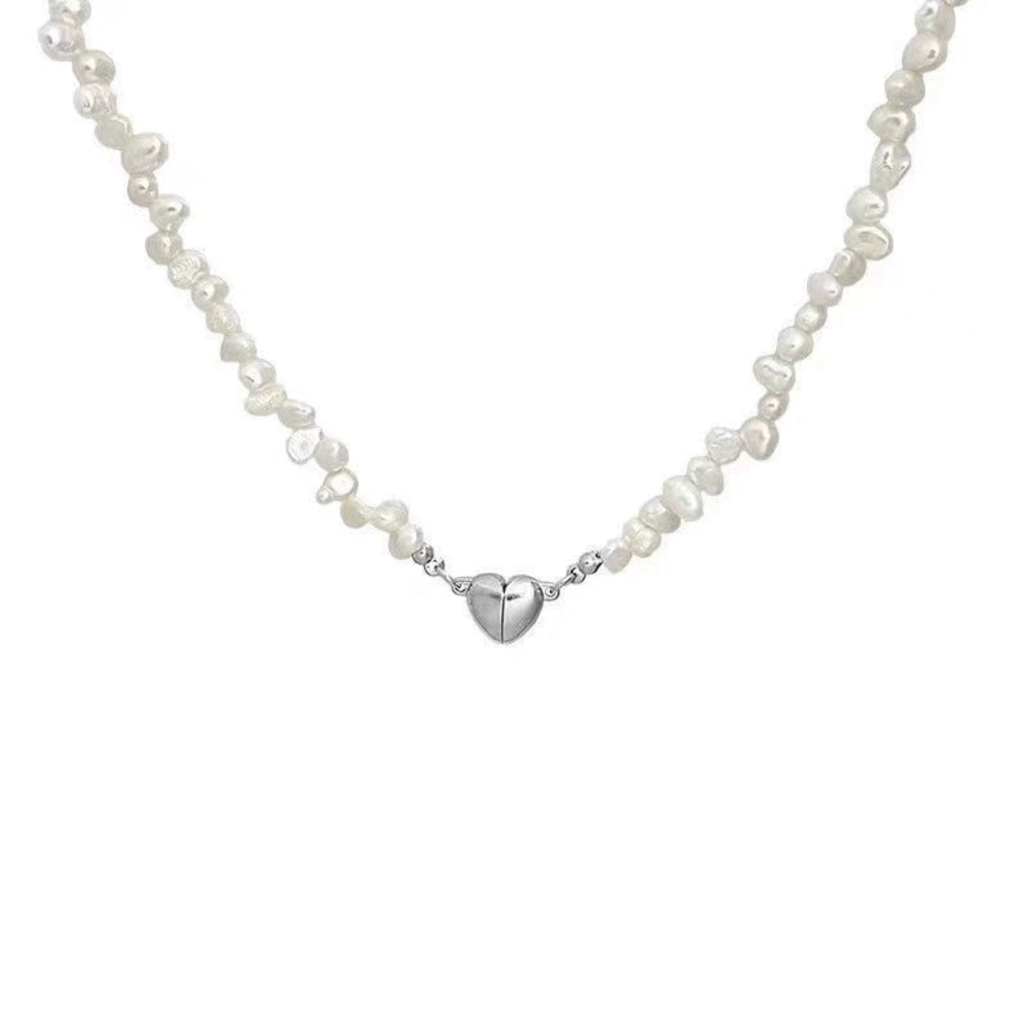 Baroque Pearl Magnetic Heart Necklace JLTN1733