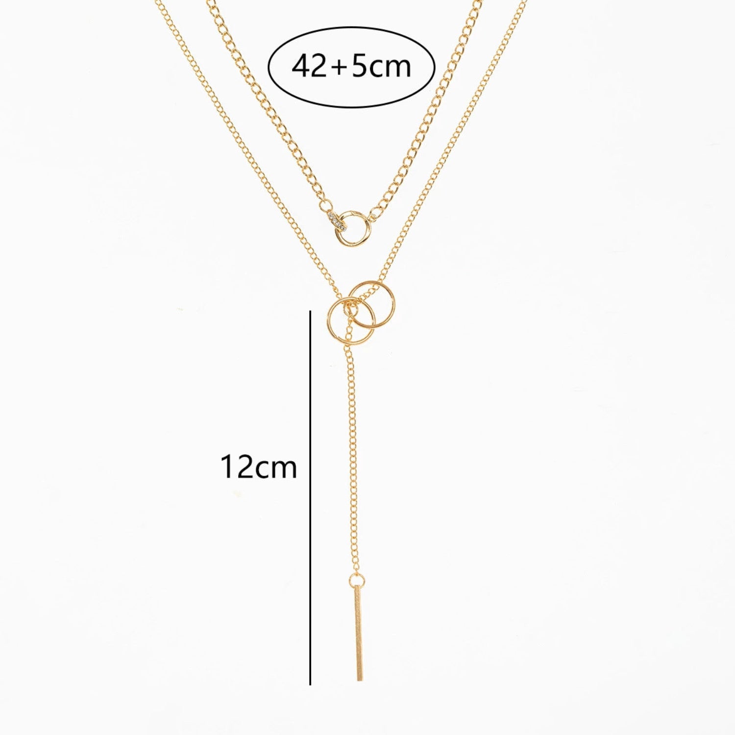 Layered Gold Circle Bar Necklace JLTN1736