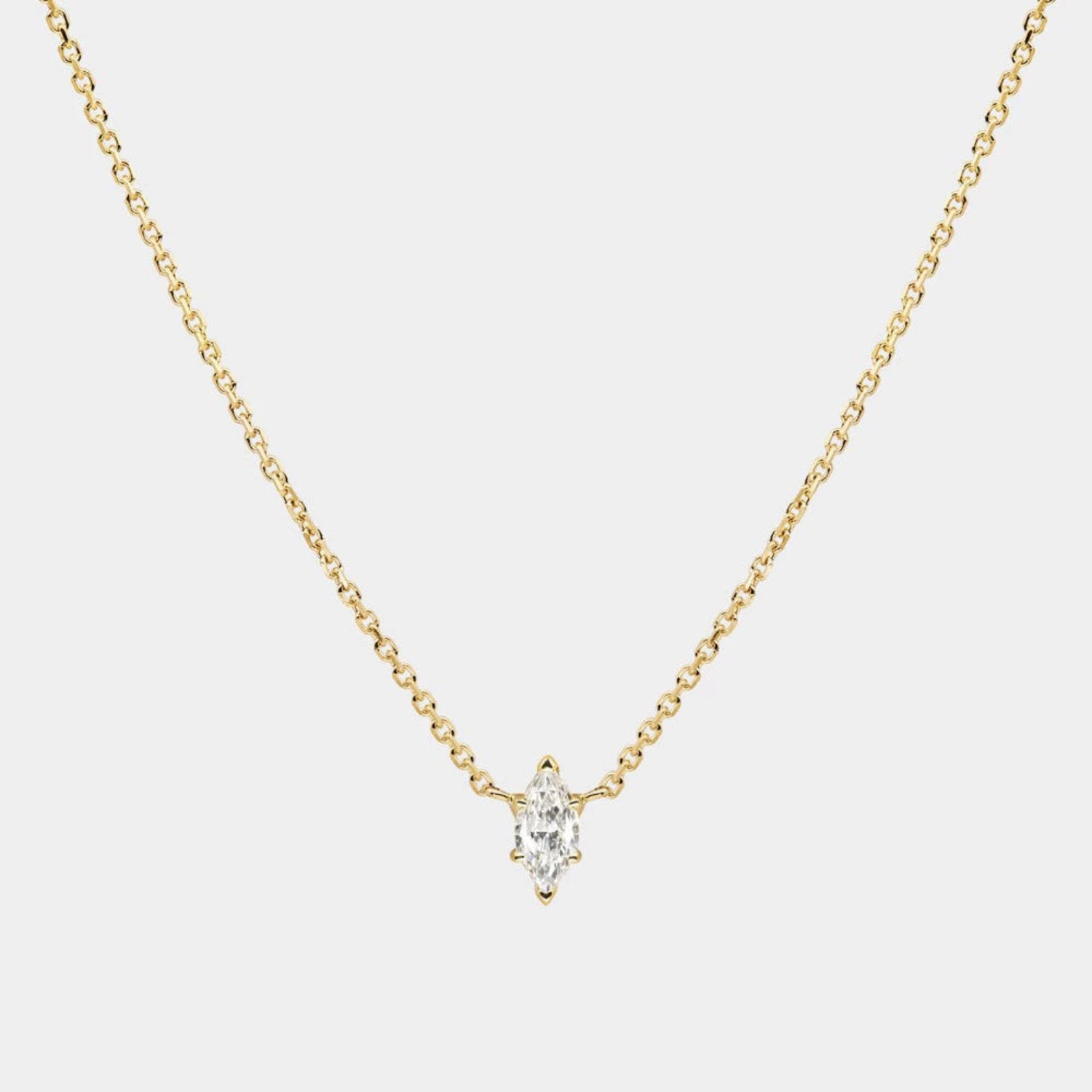 Gold Marquise-Cut Solitaire Necklace JLTN1763