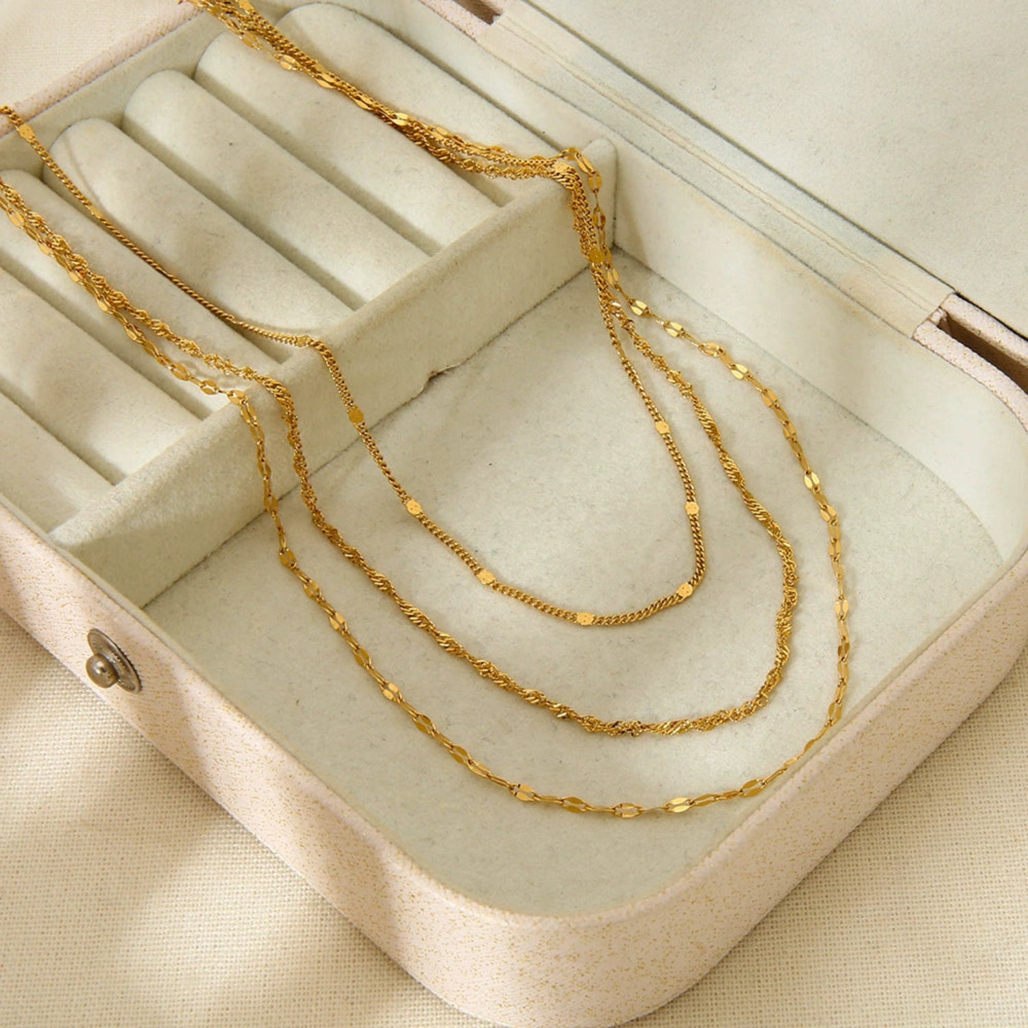 Triple Tiered Gold Chain Necklace JLTN1770