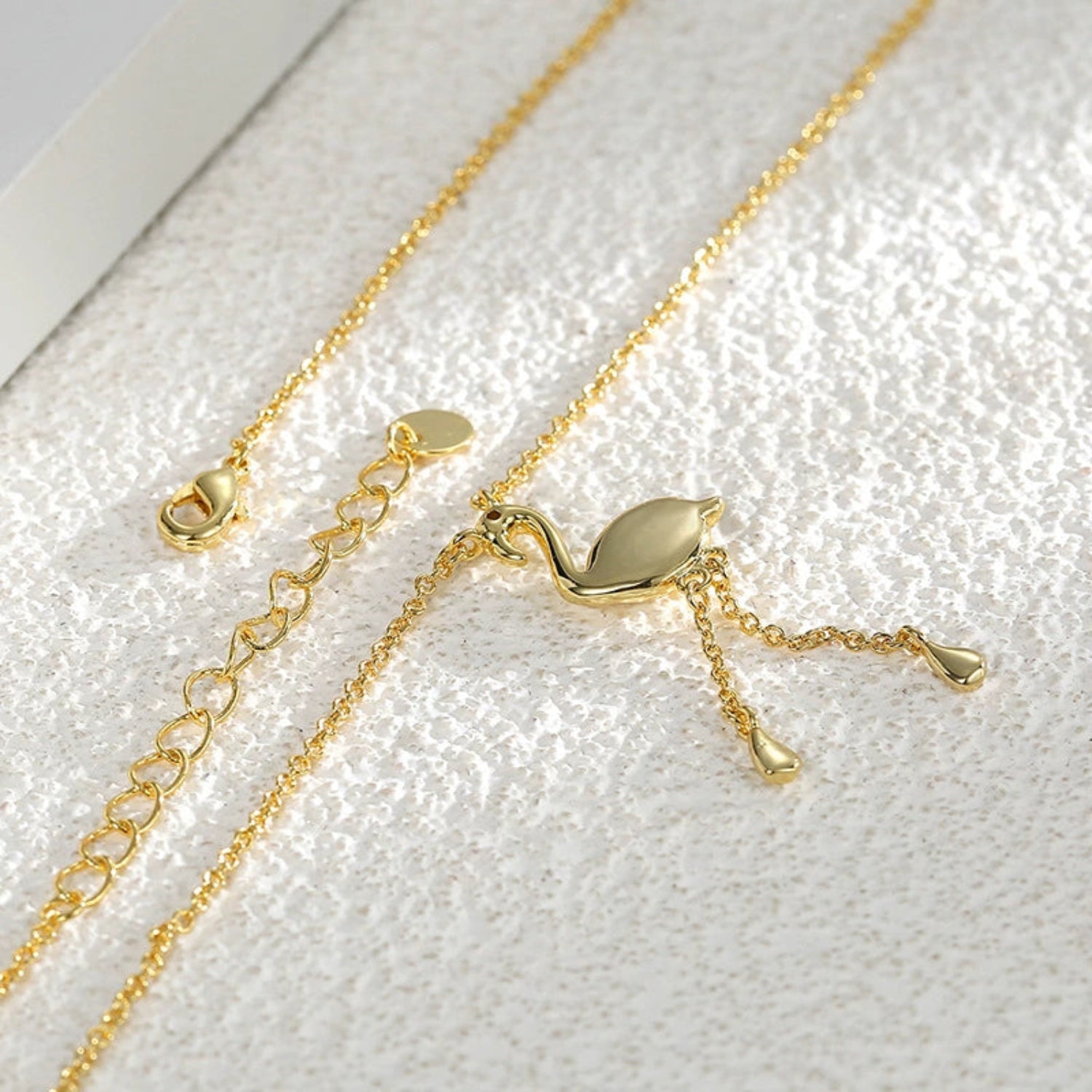 Gold Flamingo Tassel Pendant Necklace JLTN1774