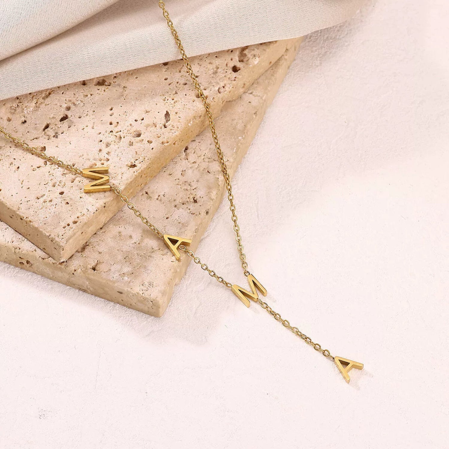 Gold Mama Letter Necklace JLTN1783