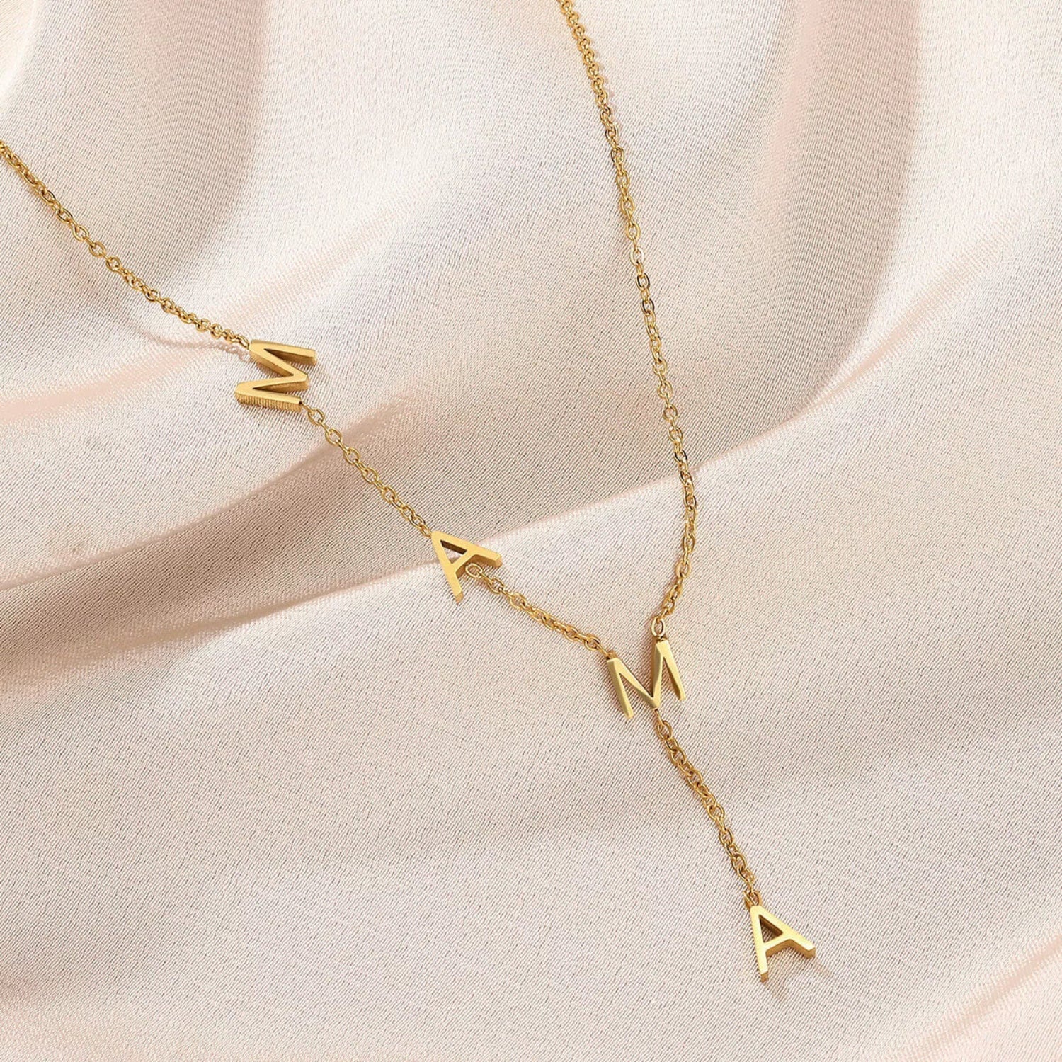 Gold Mama Letter Necklace JLTN1783