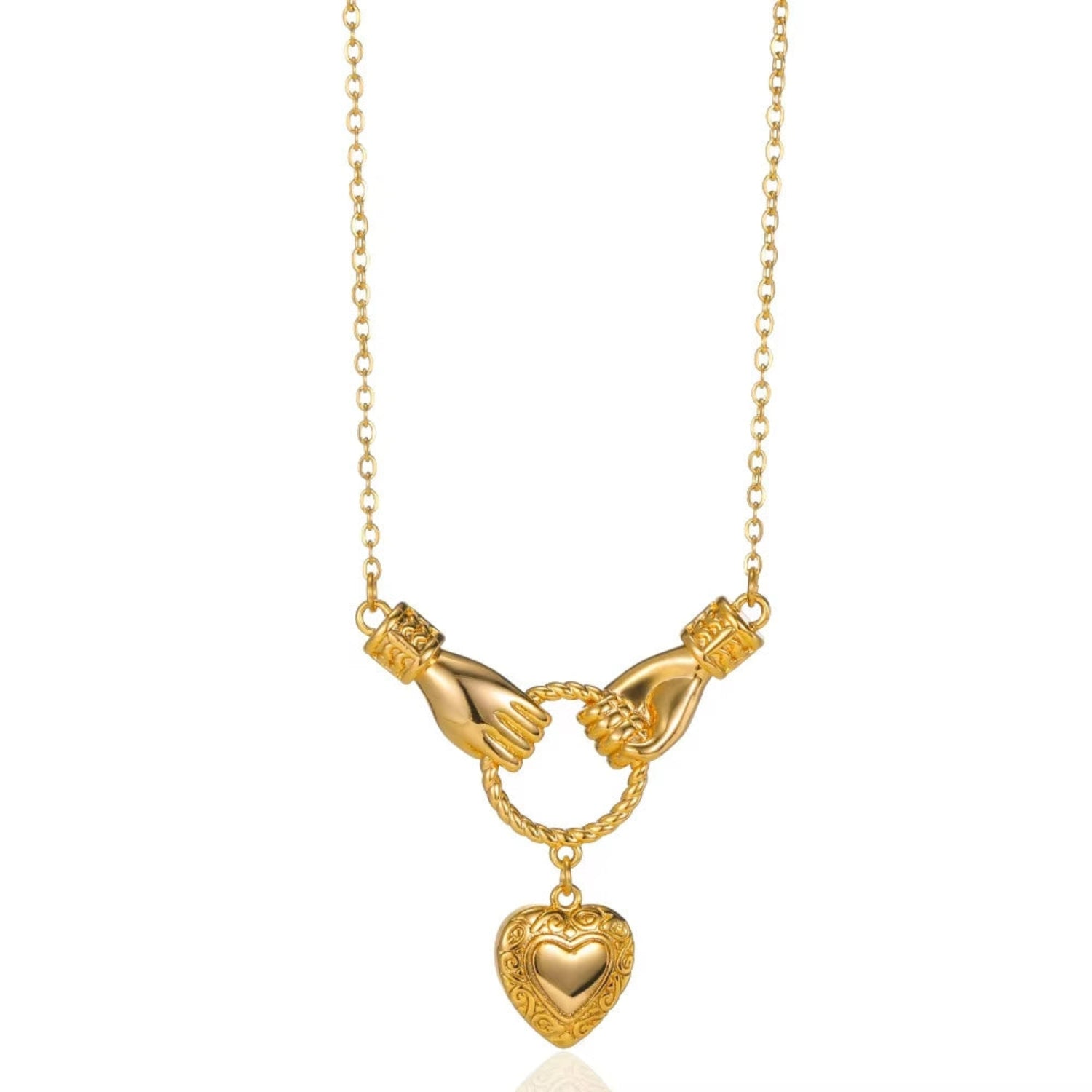Gold Heart Hands Necklace JLTN1787