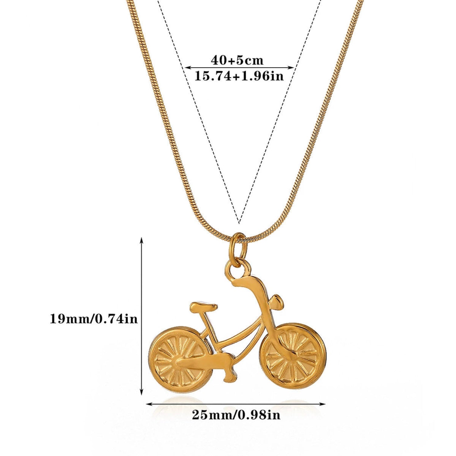 Gold Bicycle Snake Necklace JLTN1798