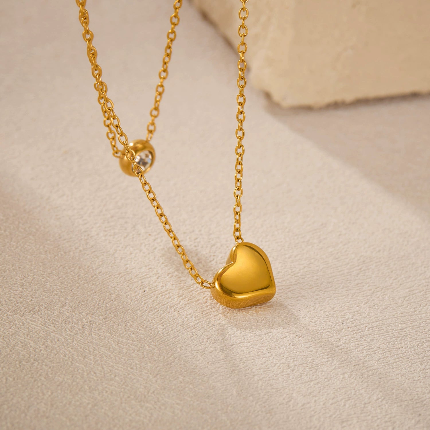 Gold Heart Layered Necklace JLTN1803