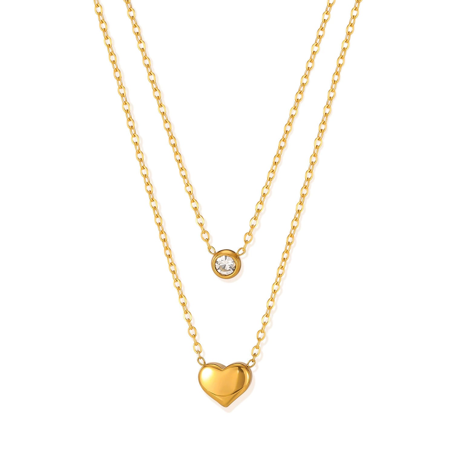 Gold Heart Layered Necklace JLTN1803