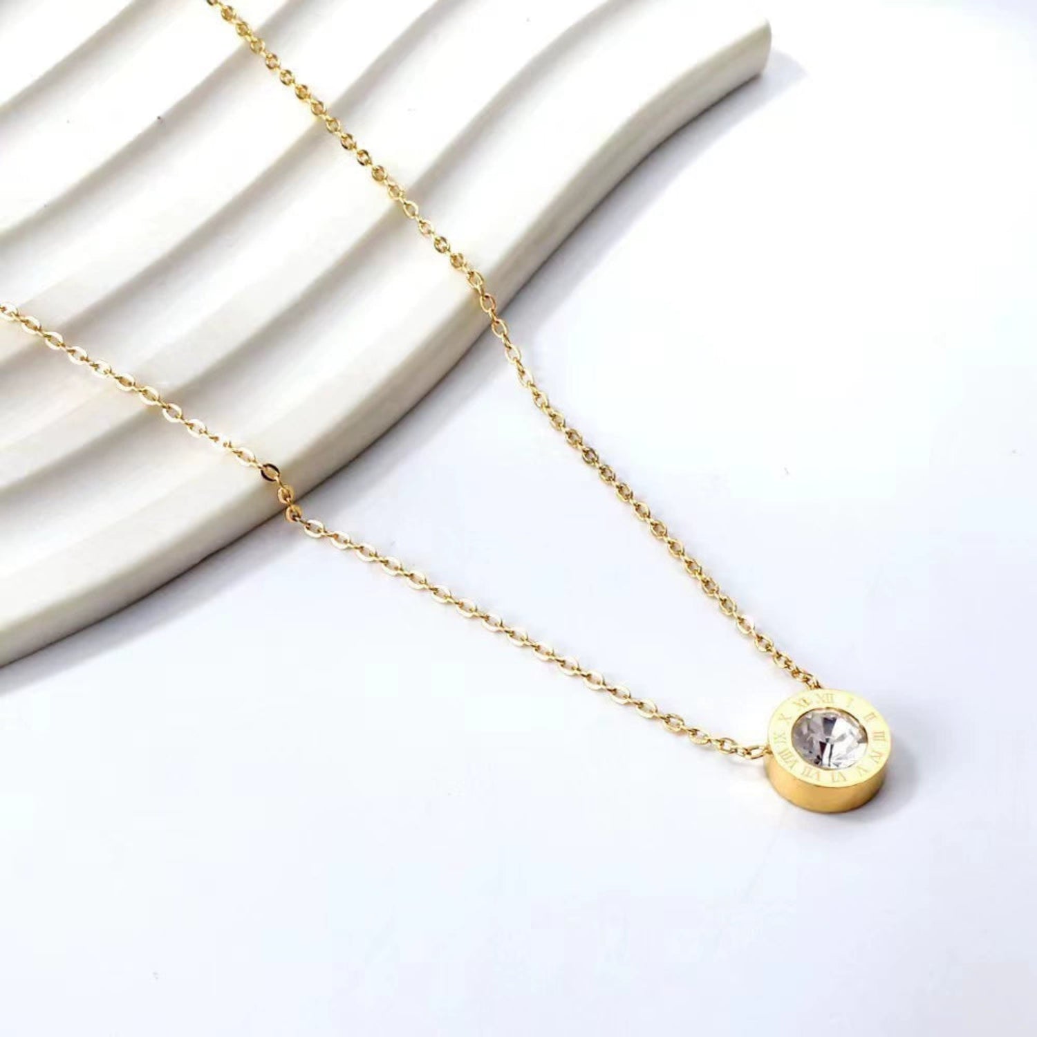 Roman Numeral Crystal Necklace JLTN1805
