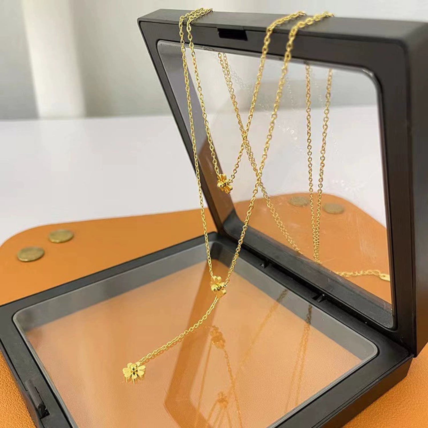 Gold Flower Layered Necklace JLTN1807