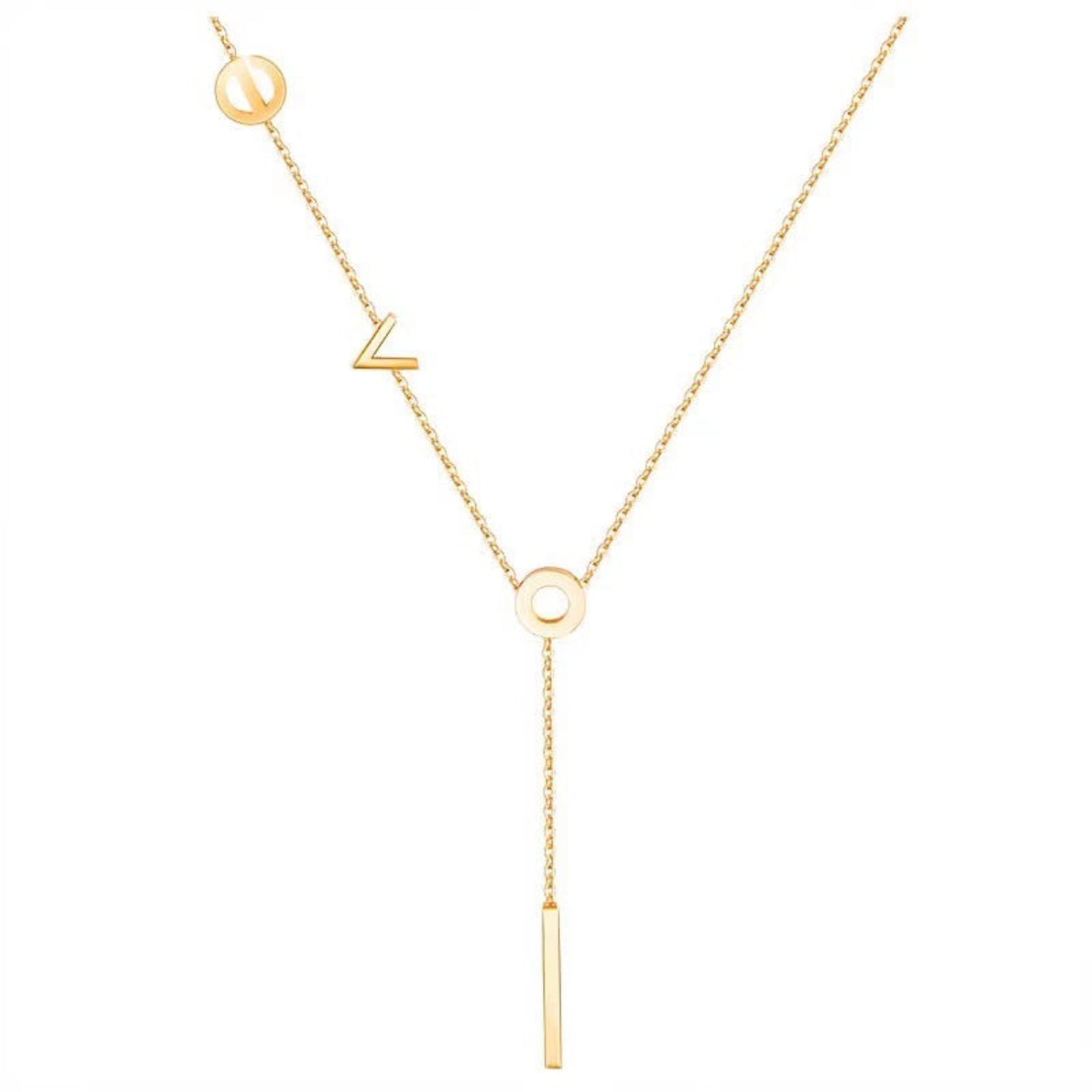 Gold LOVE Bar Necklace JLTN1808
