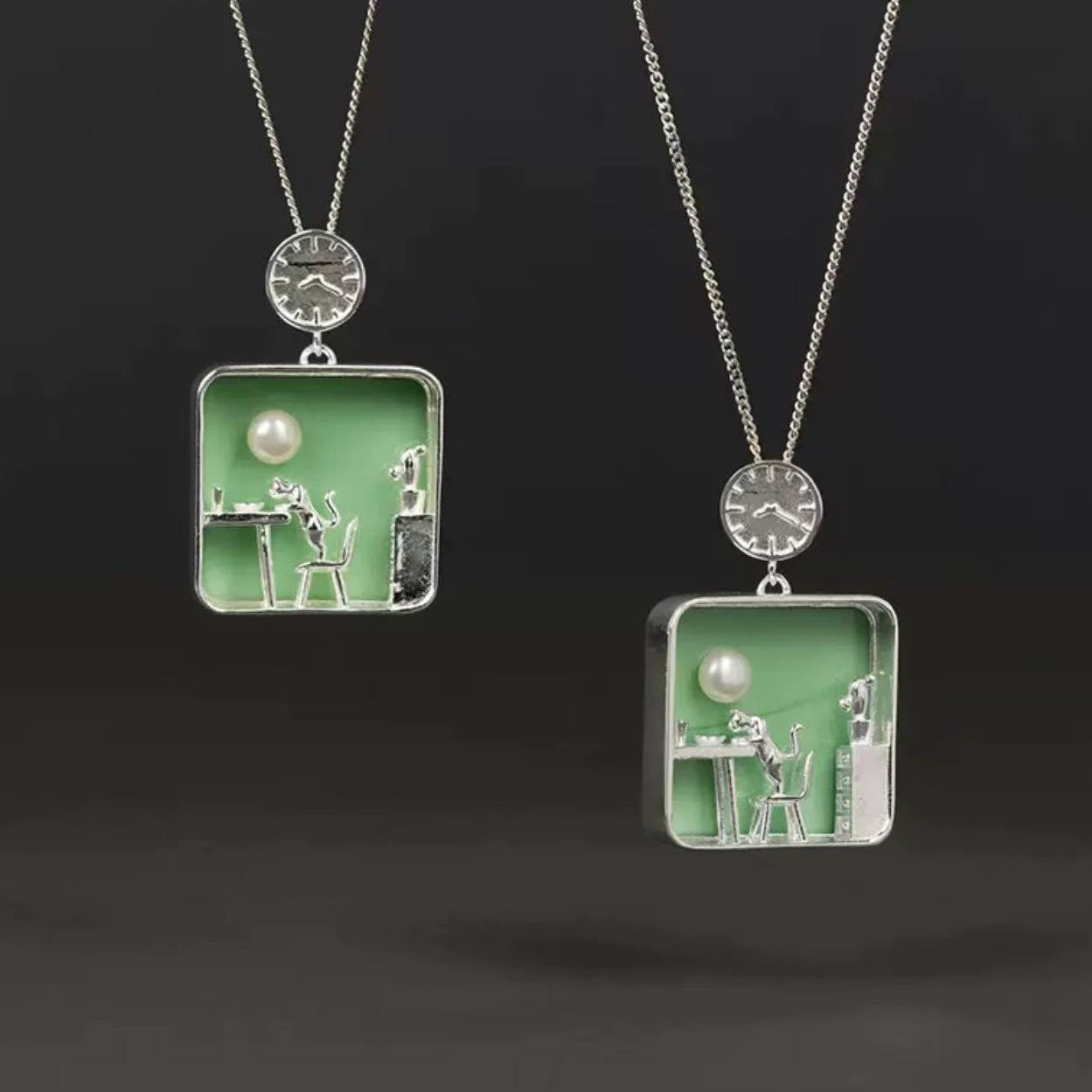 Miniature Scene House Pendant Necklace JLTN1816