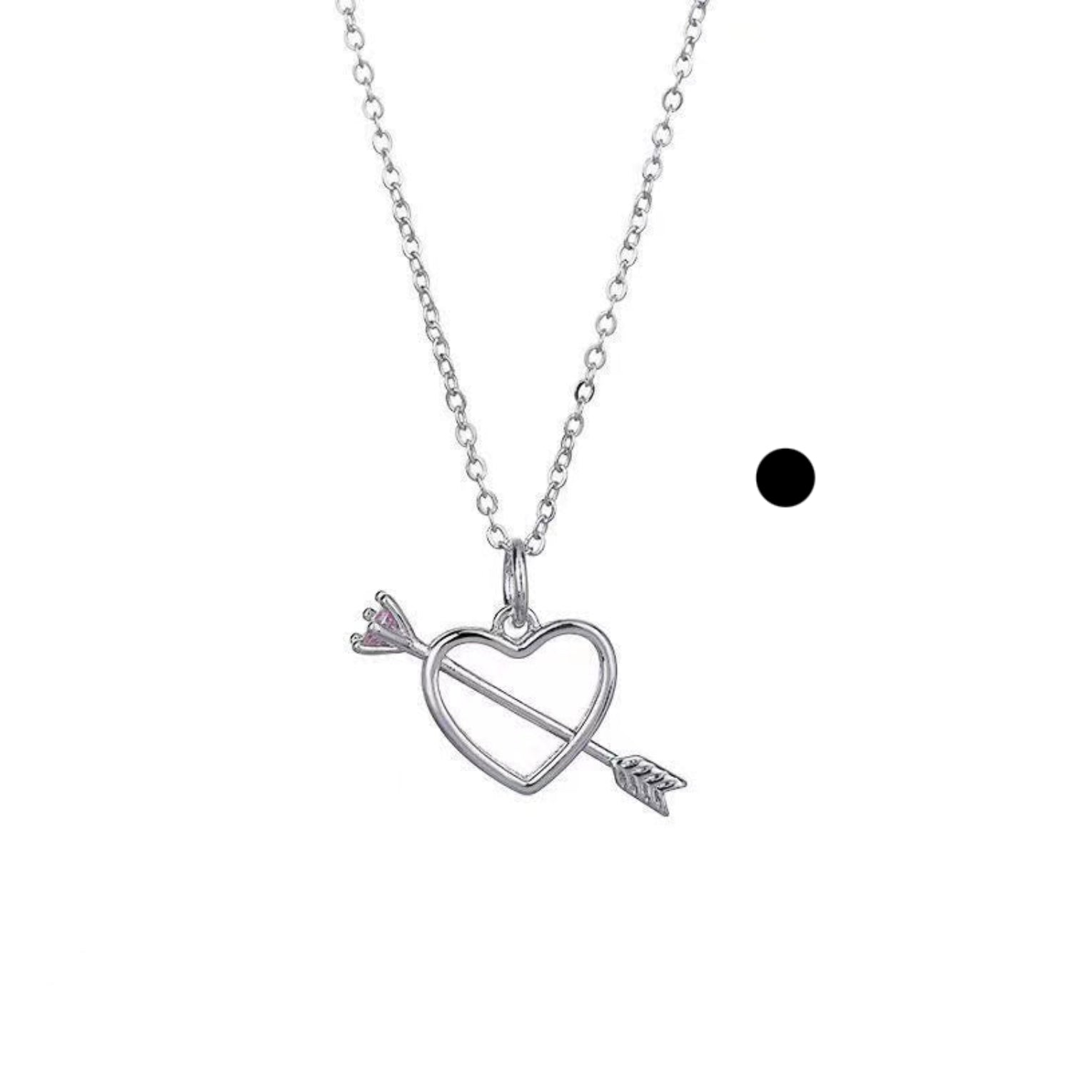 Silver Heart and Arrow Necklace JLTN1823