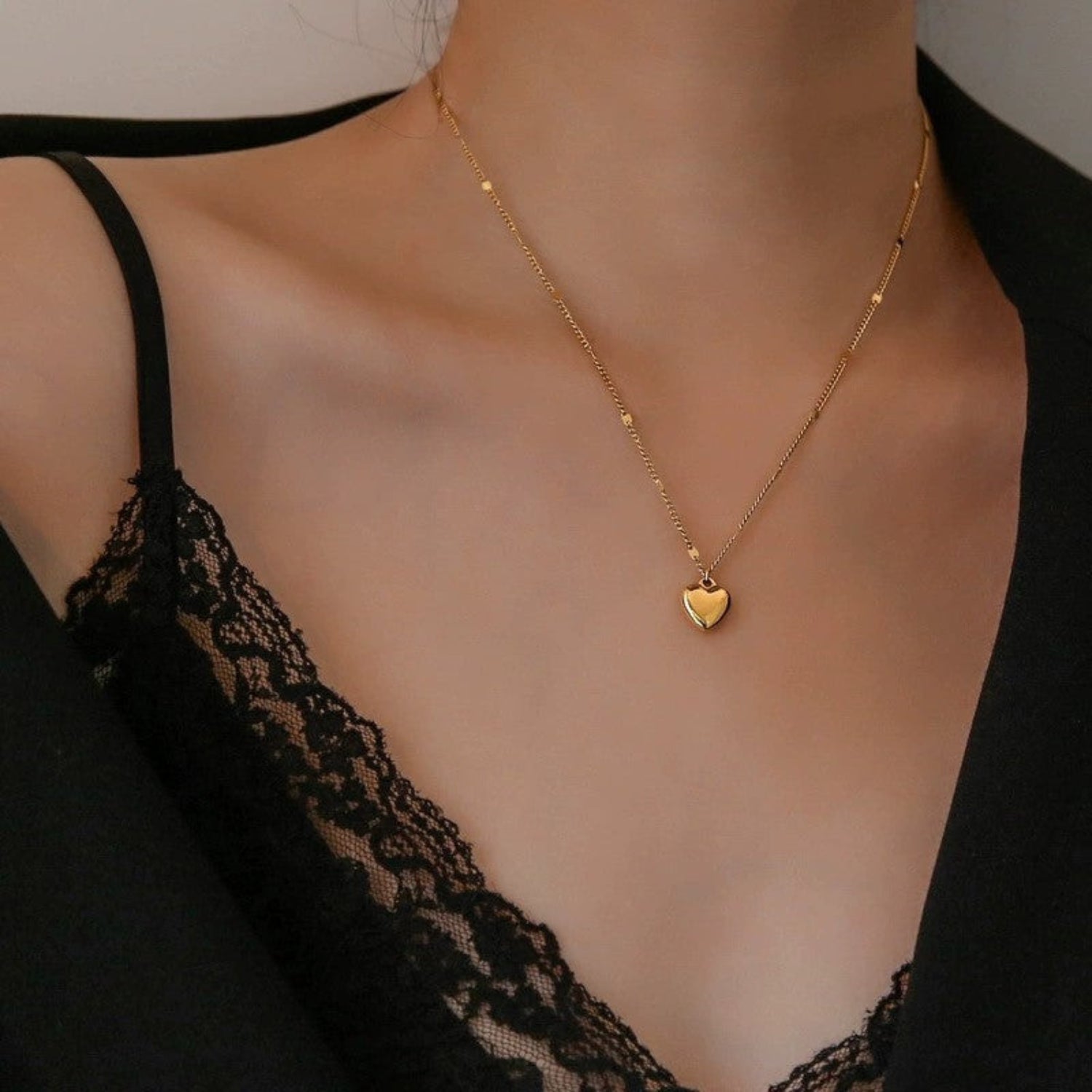 Gold Double Heart Layered Necklace JLTN1852