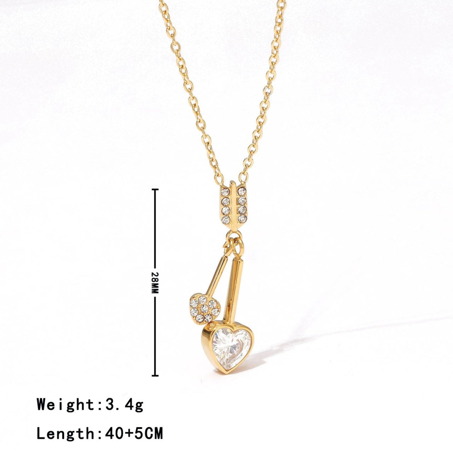 Gold Heart Cherry Charm Necklace JLTN1880