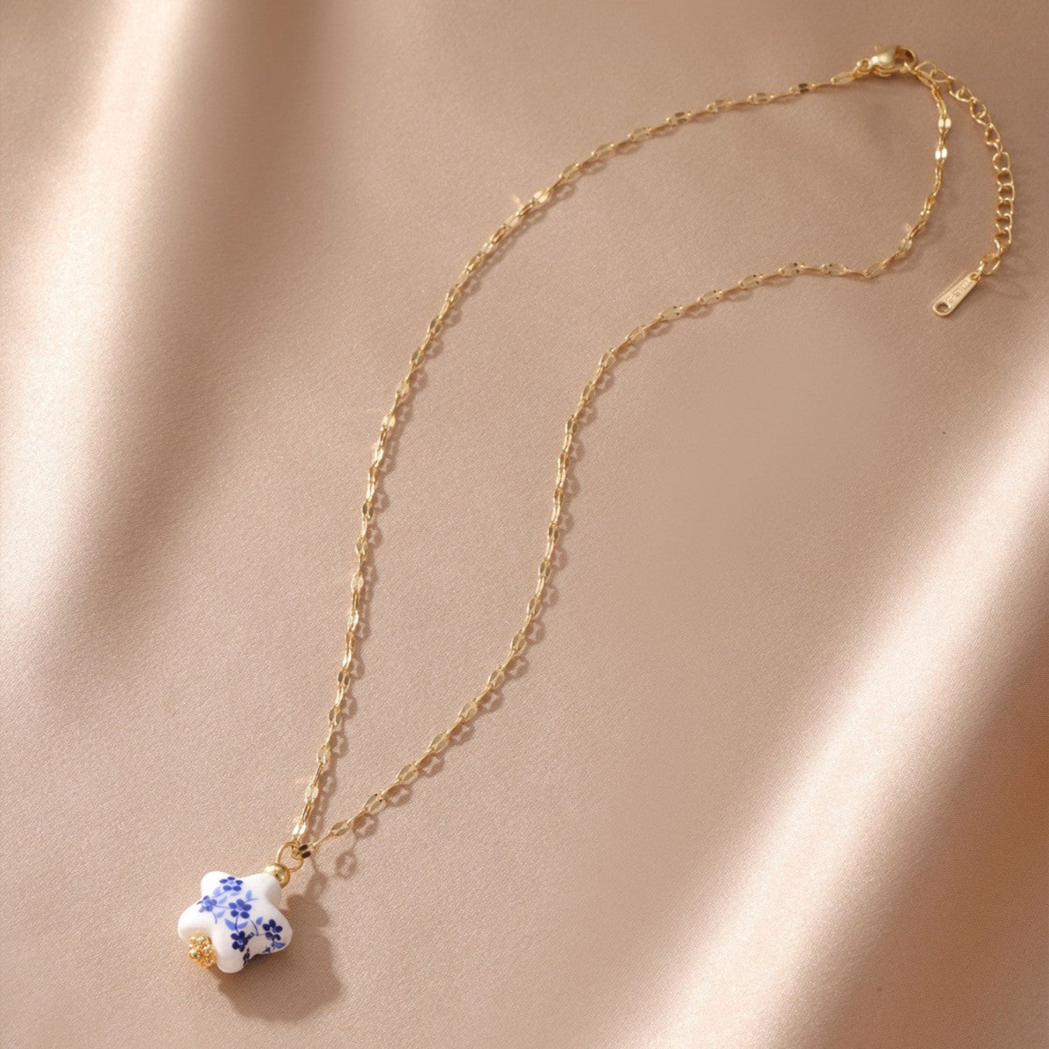 Ceramic Floral Star Gold Necklace JLTN1888